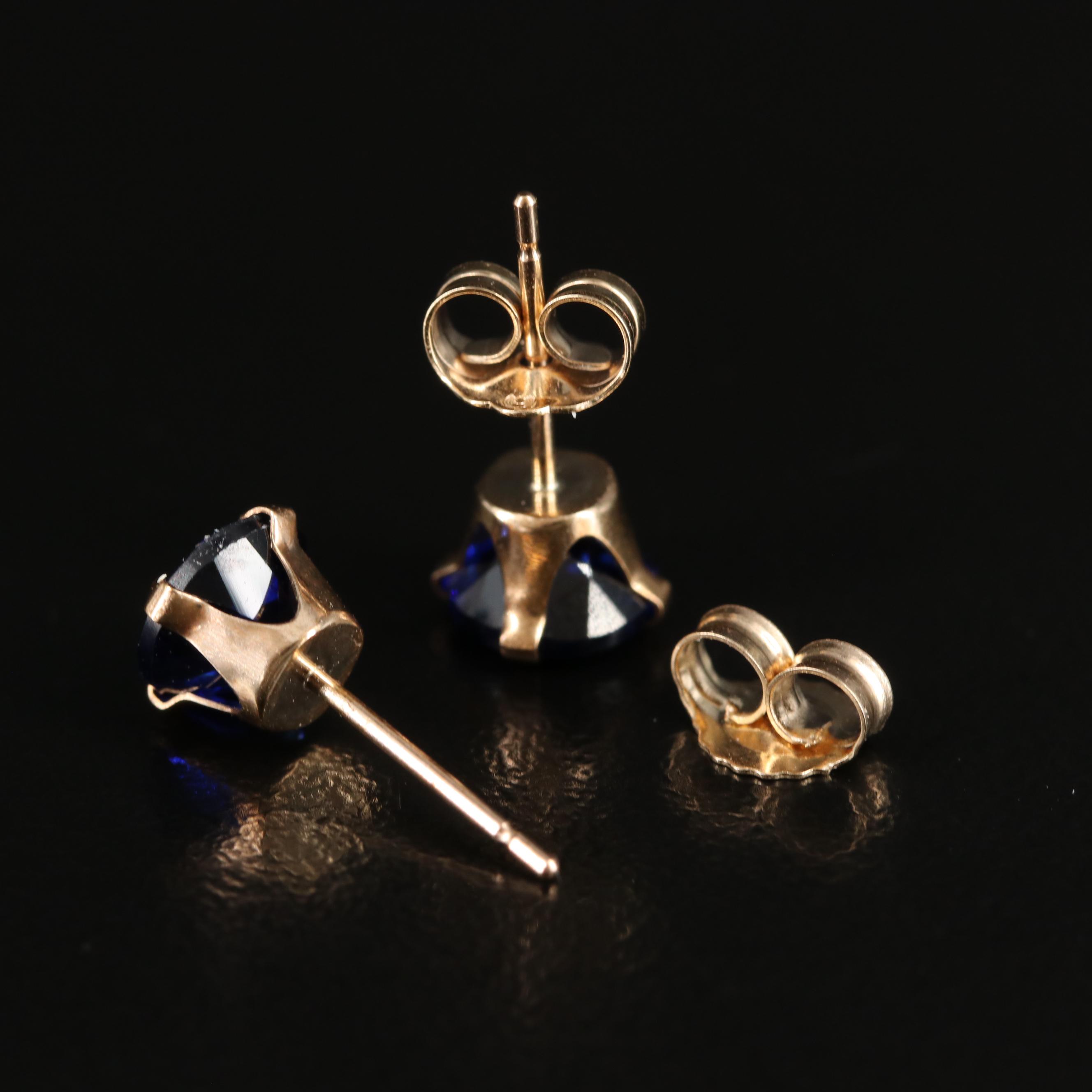 10K Sapphire Stud Earrings