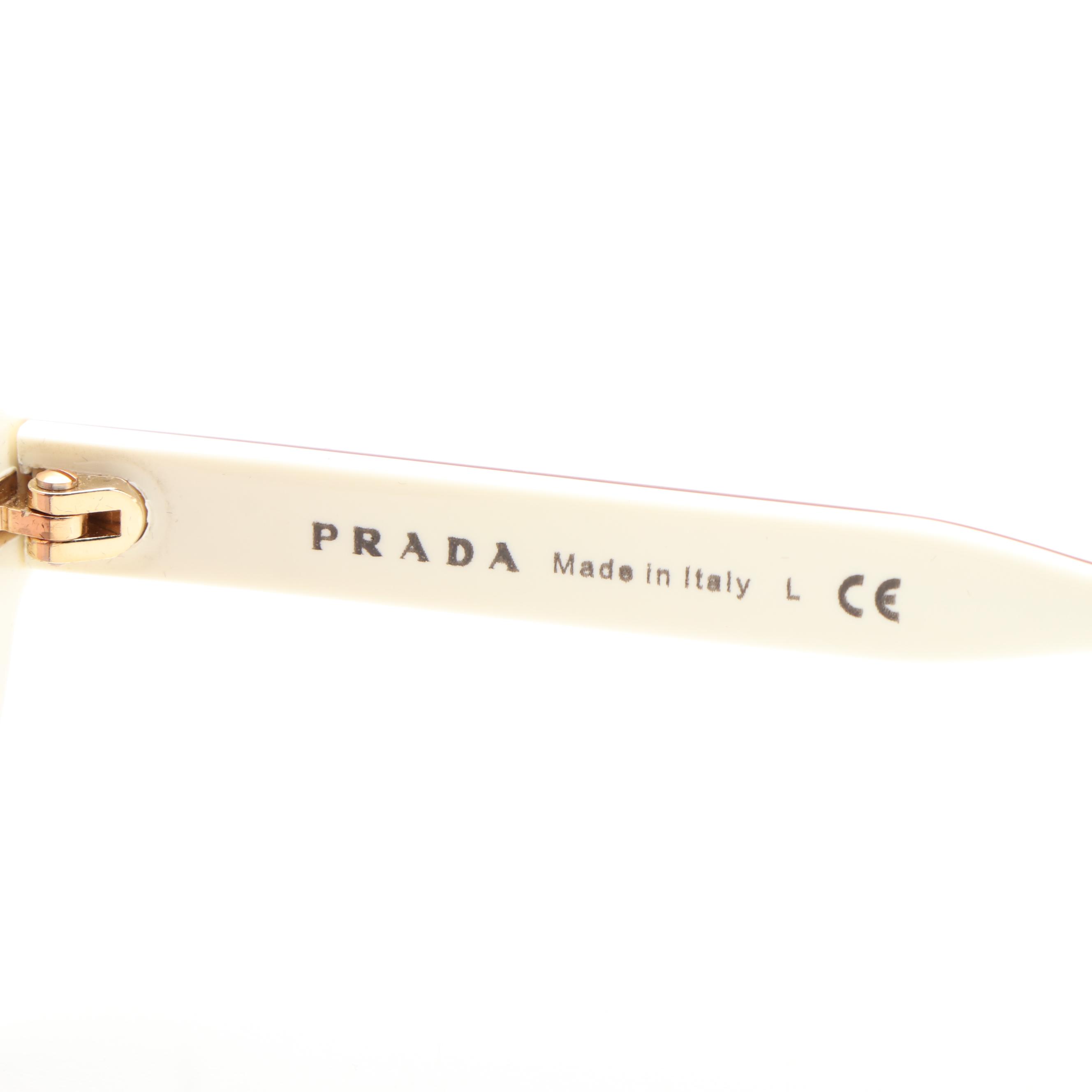 Prada PR17US Oval Havana Pink Sunglasses With Case