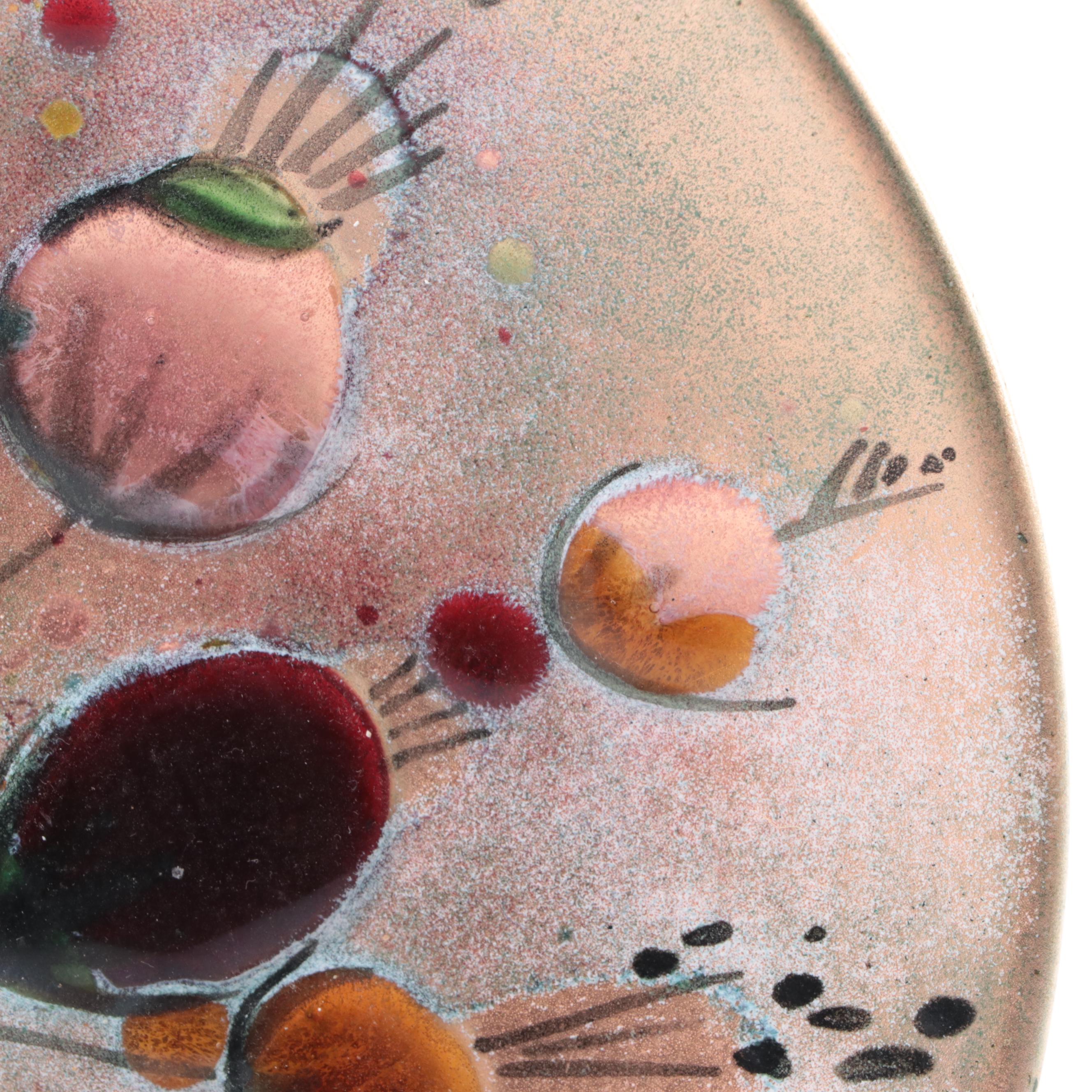 Landau and Associates "California Cloisonné" Enameled Copper Plate with More
