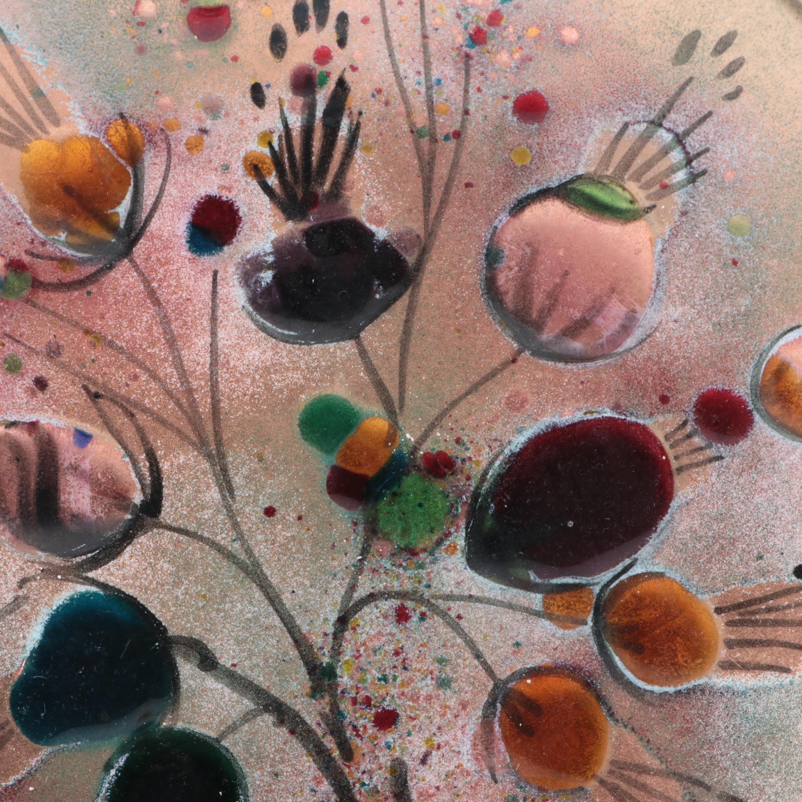 Landau and Associates "California Cloisonné" Enameled Copper Plate with More