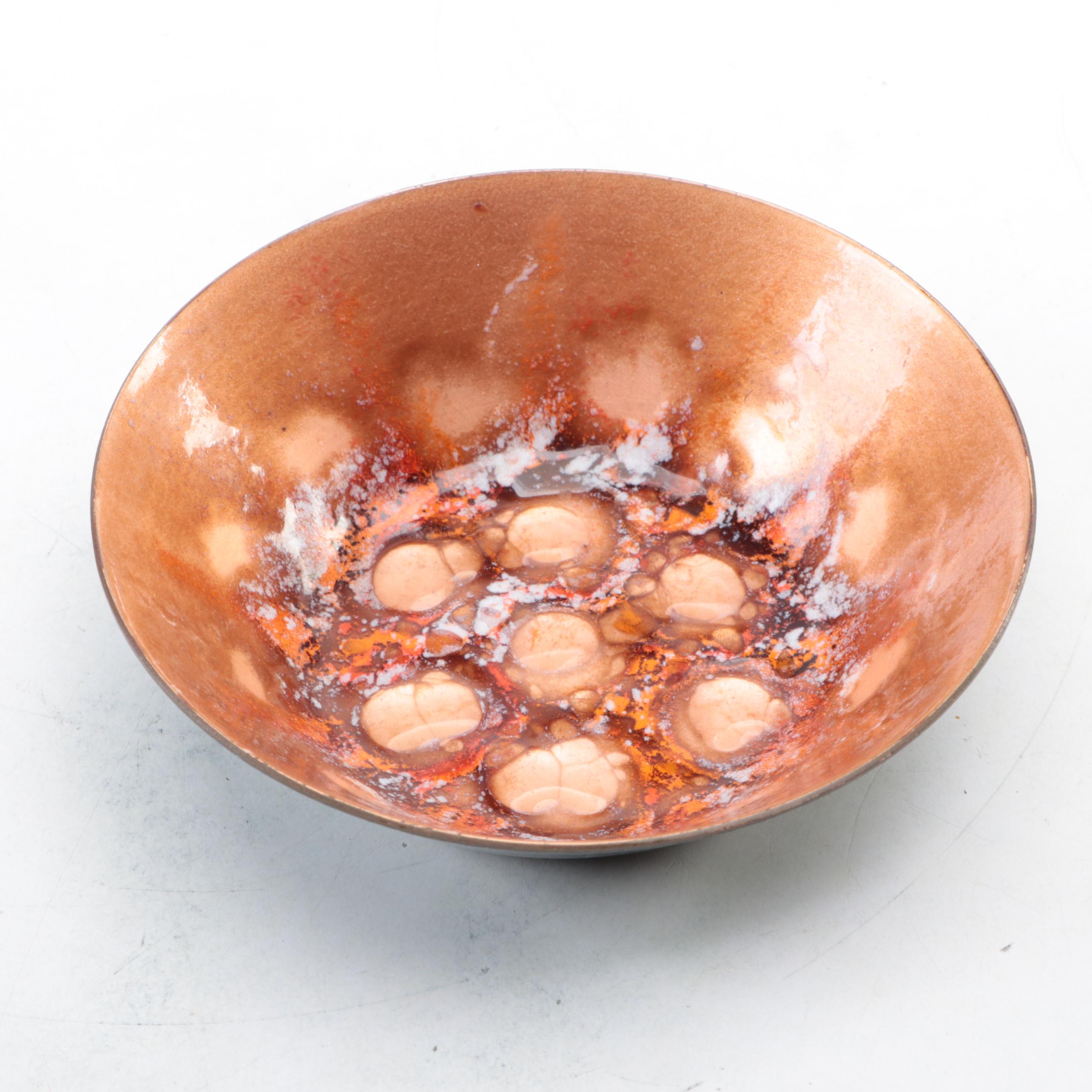 Landau and Associates "California Cloisonné" Enameled Copper Plate with More