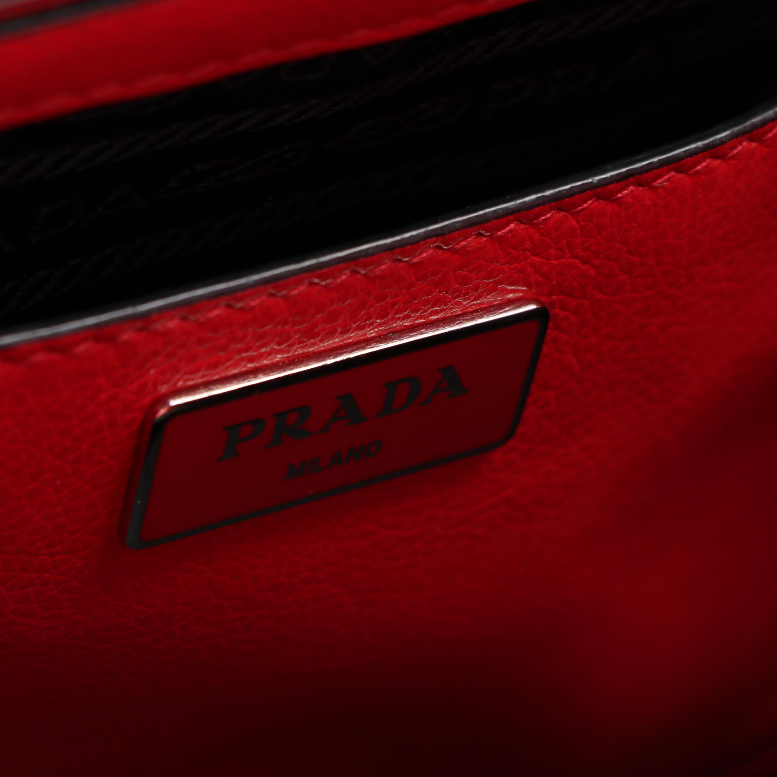 Prada Twin-Pocket Tote in Printed Calfhair and Black Leather