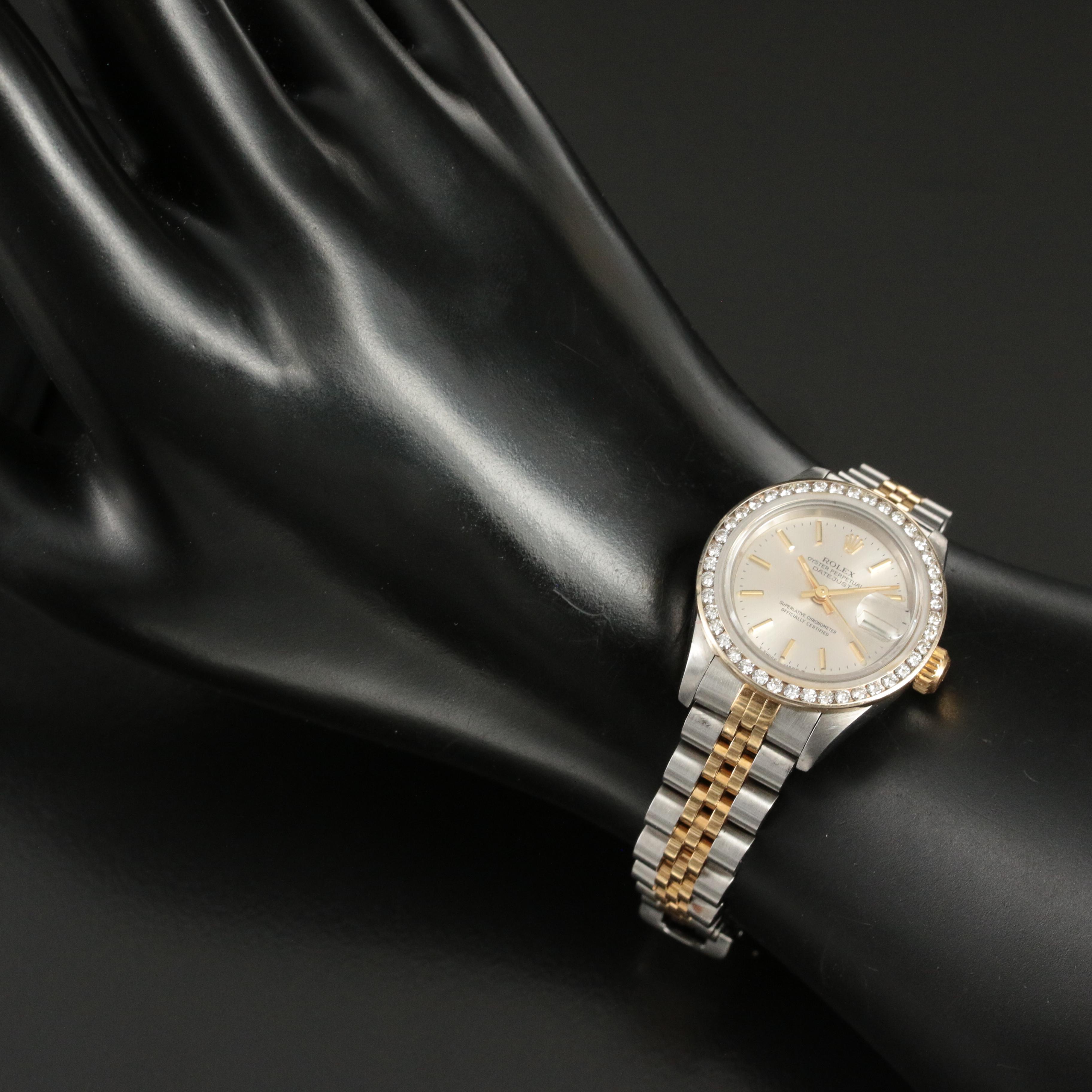 1997 Rolex Custom Diamond Bezel Datejust Watch
