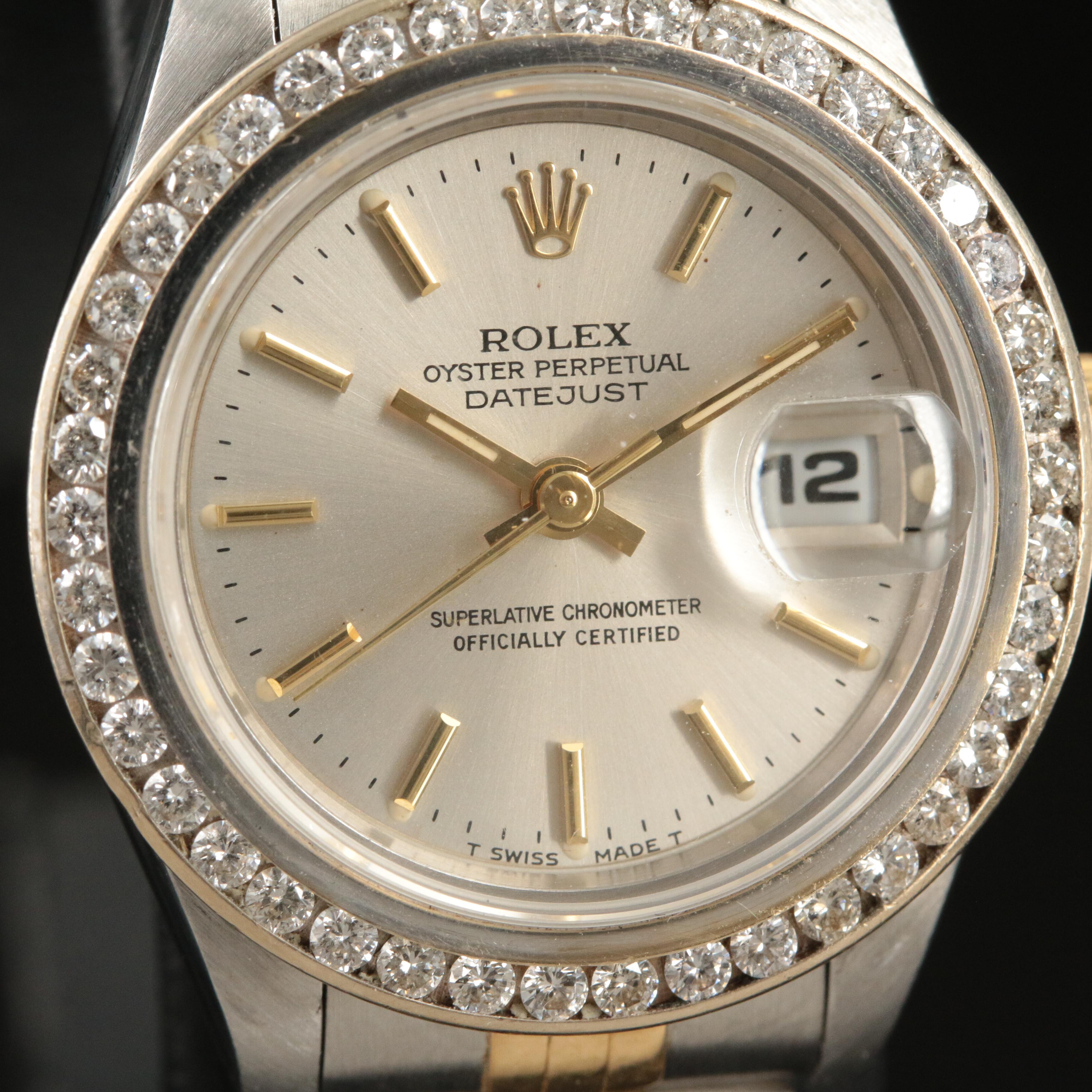 1997 Rolex Custom Diamond Bezel Datejust Watch