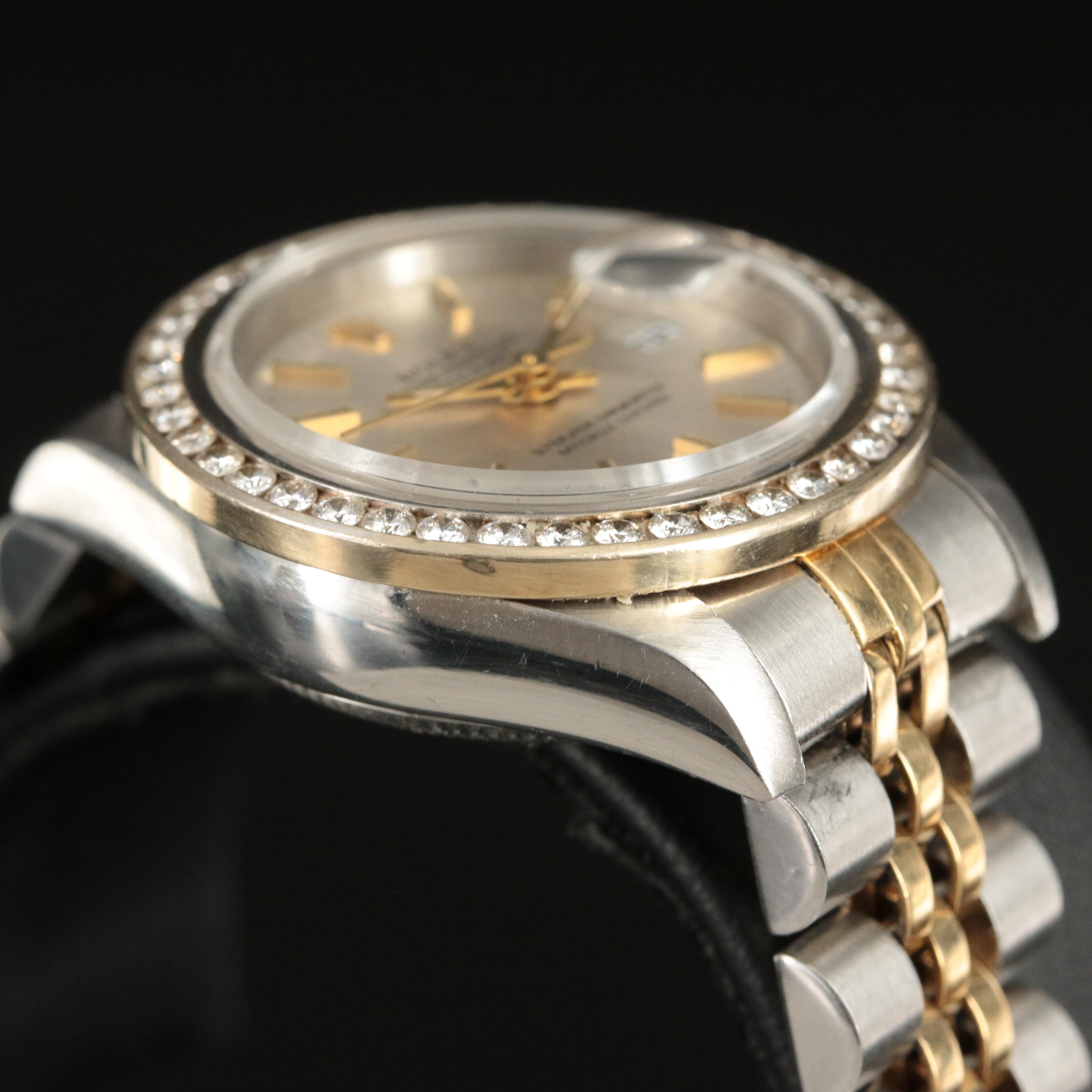 1997 Rolex Custom Diamond Bezel Datejust Watch