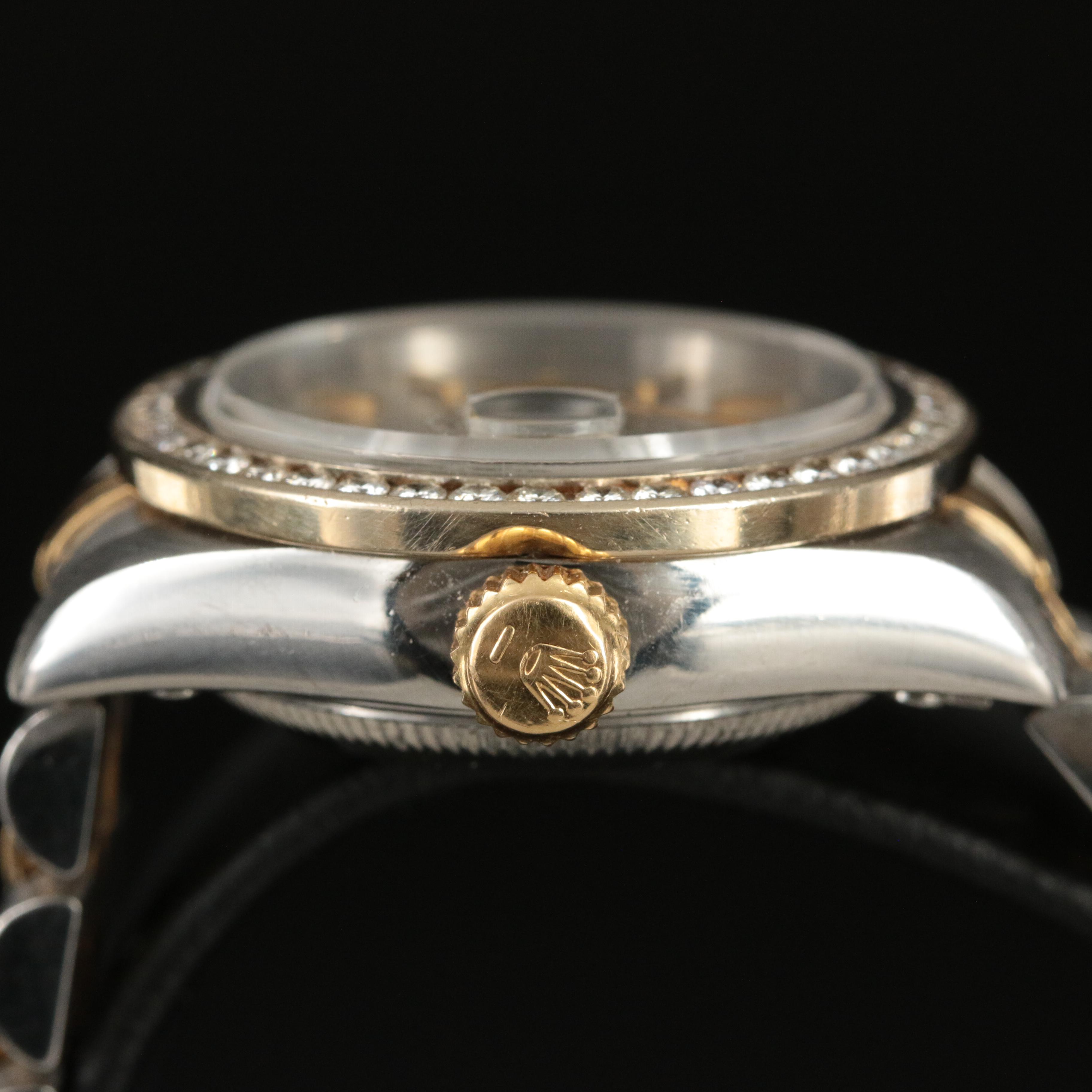 1997 Rolex Custom Diamond Bezel Datejust Watch