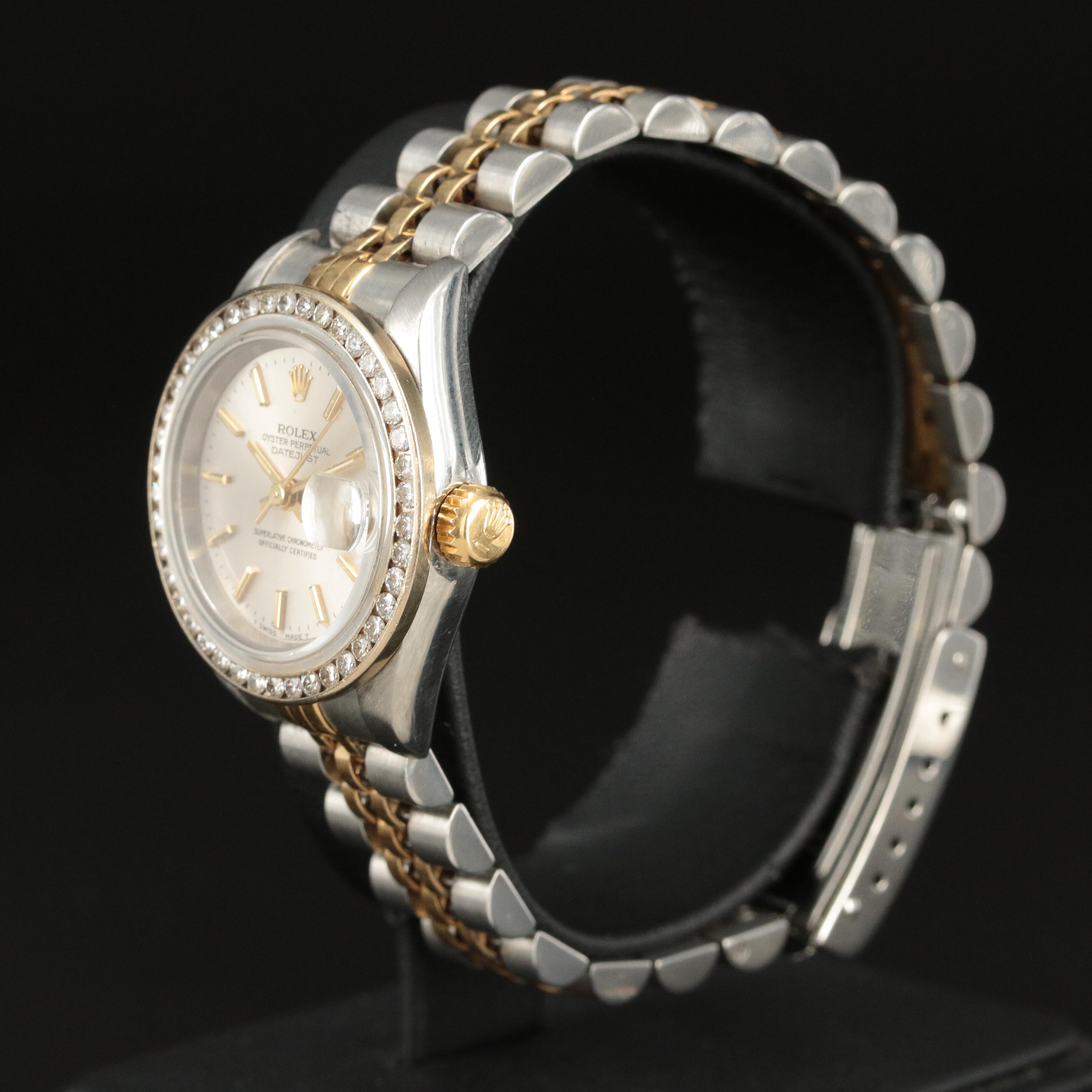 1997 Rolex Custom Diamond Bezel Datejust Watch