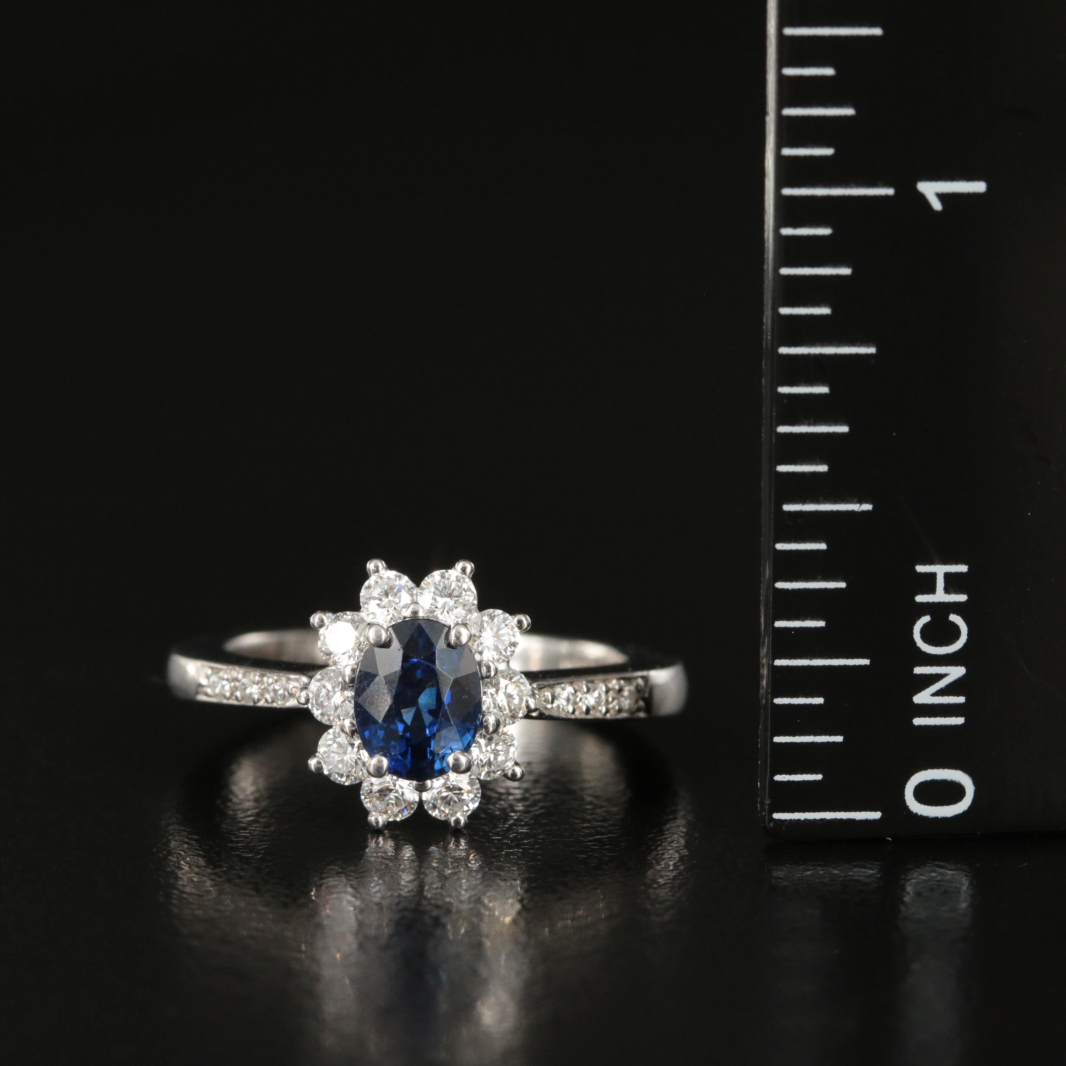 Tiffany & Co. Platinum 1.04 CT Sapphire and Diamond Ring