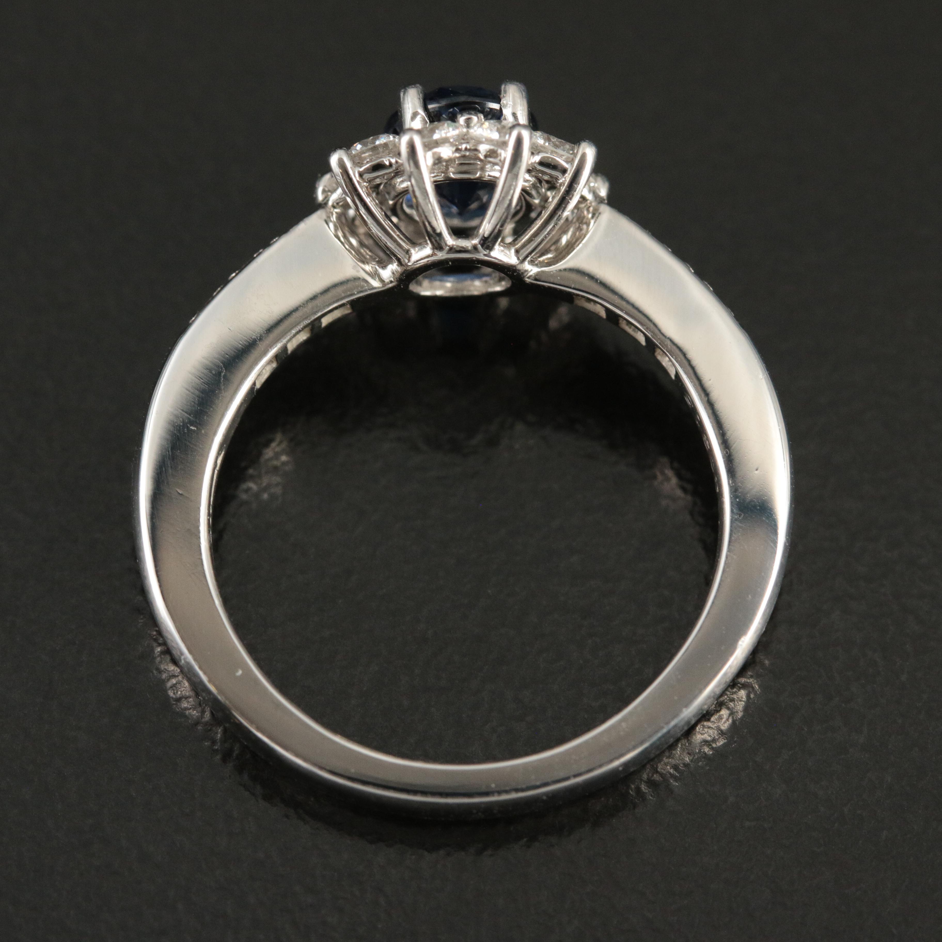 Tiffany & Co. Platinum 1.04 CT Sapphire and Diamond Ring