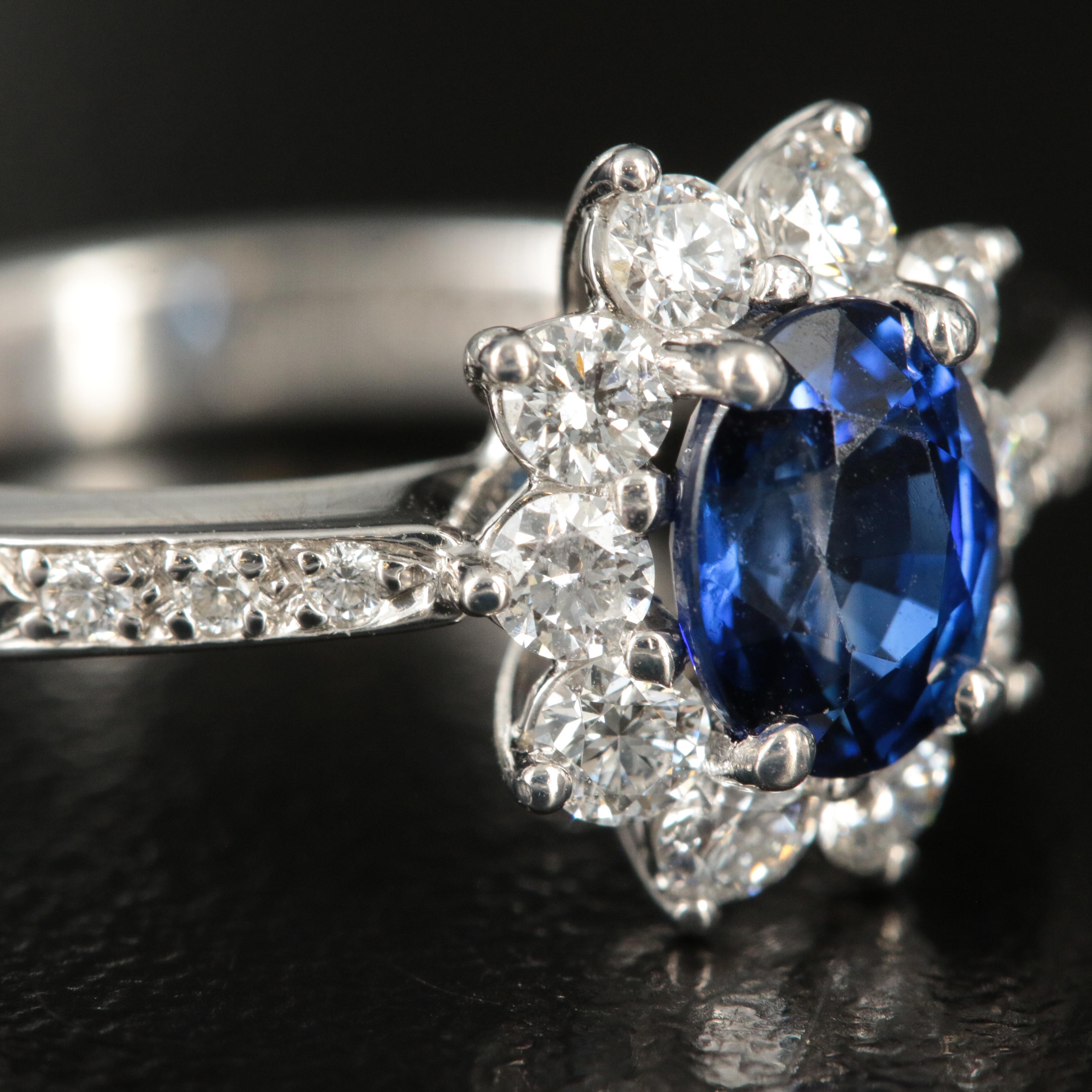 Tiffany & Co. Platinum 1.04 CT Sapphire and Diamond Ring
