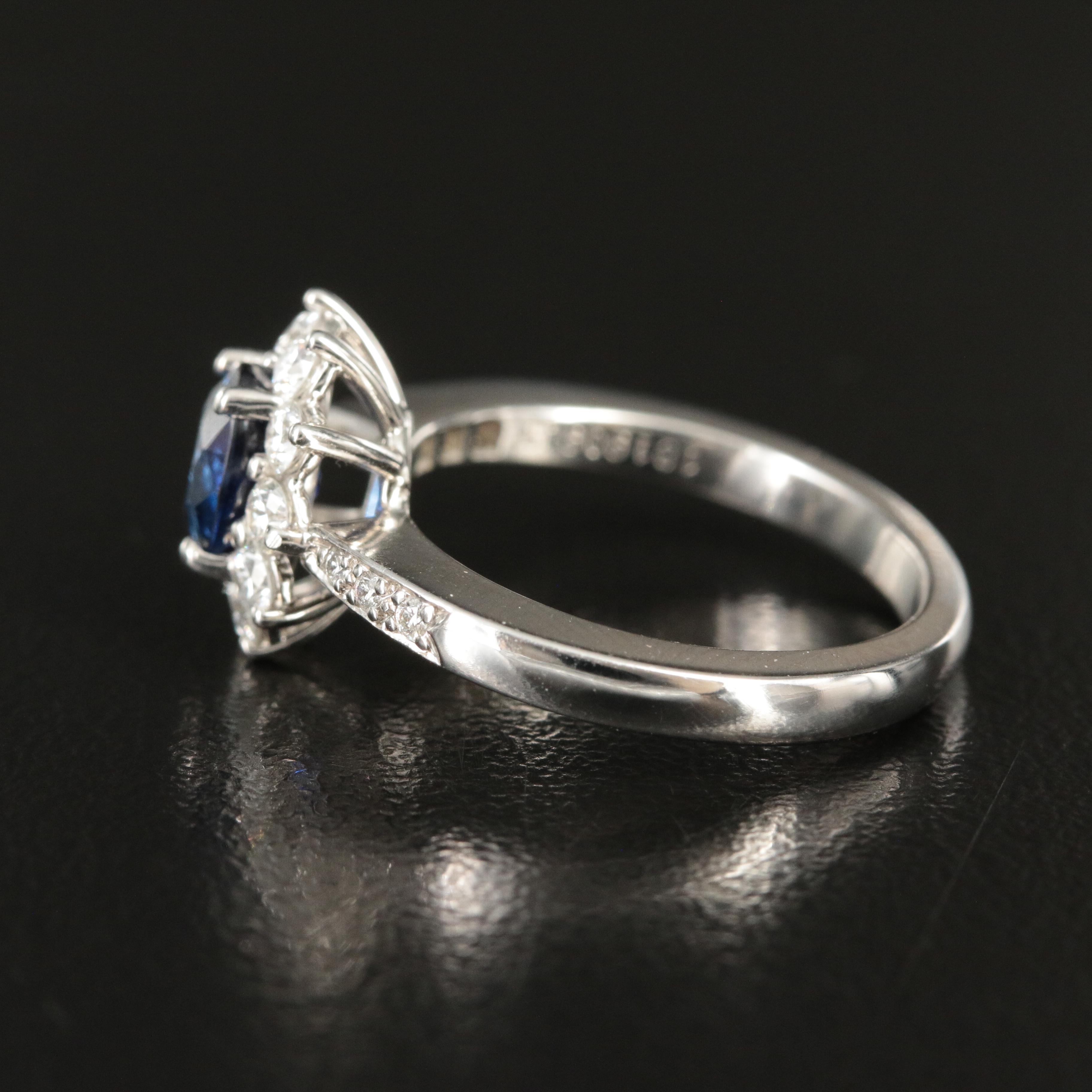 Tiffany & Co. Platinum 1.04 CT Sapphire and Diamond Ring