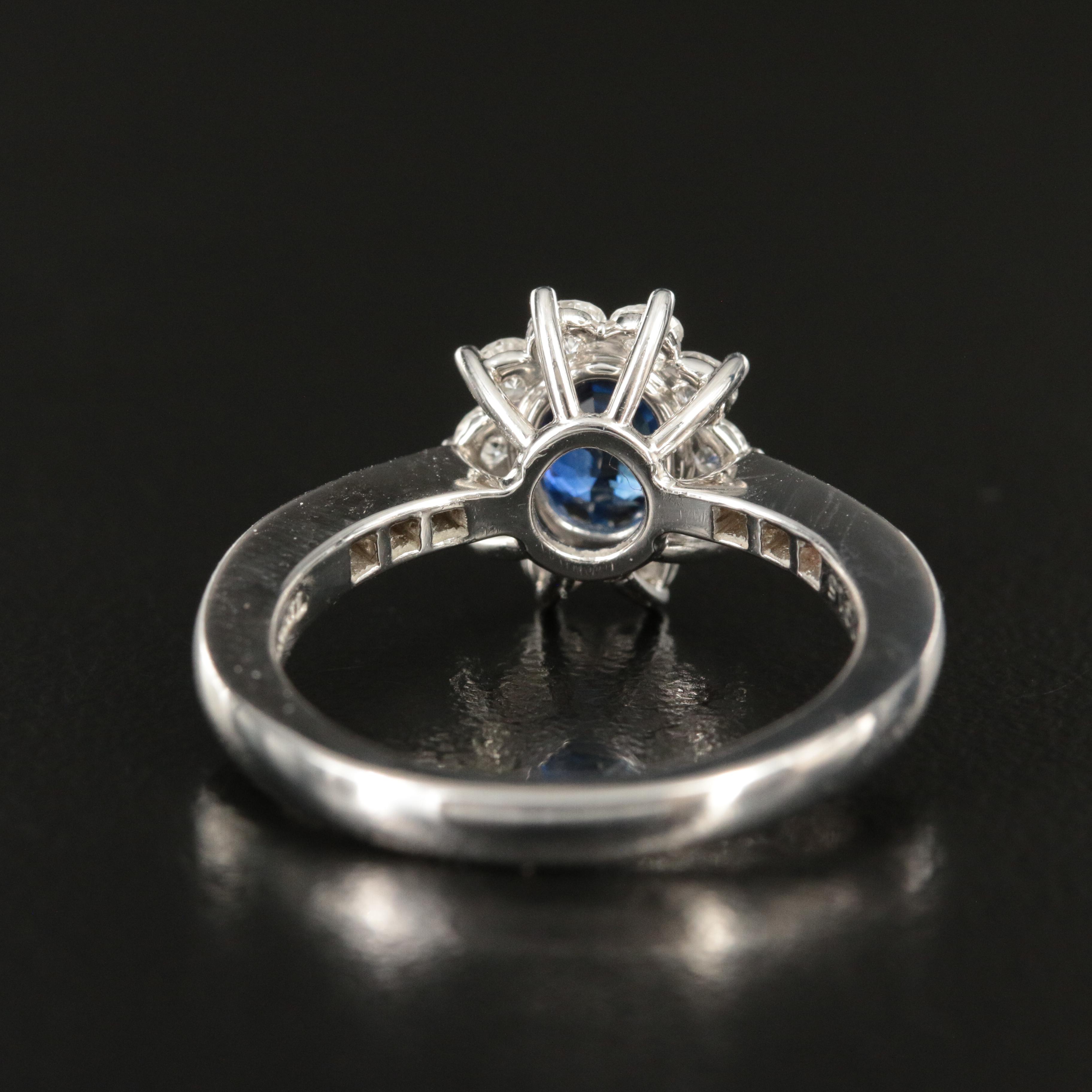 Tiffany & Co. Platinum 1.04 CT Sapphire and Diamond Ring