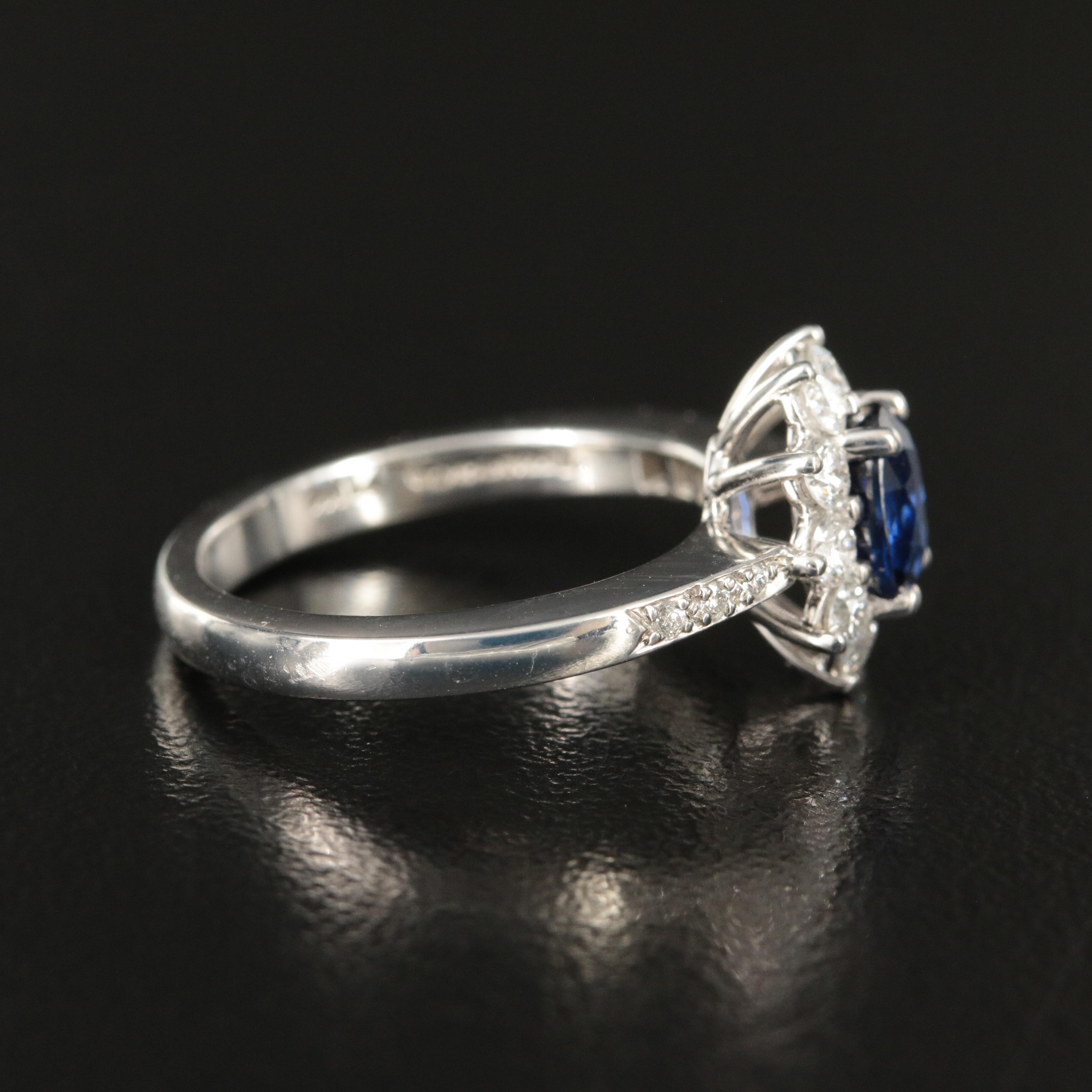 Tiffany & Co. Platinum 1.04 CT Sapphire and Diamond Ring