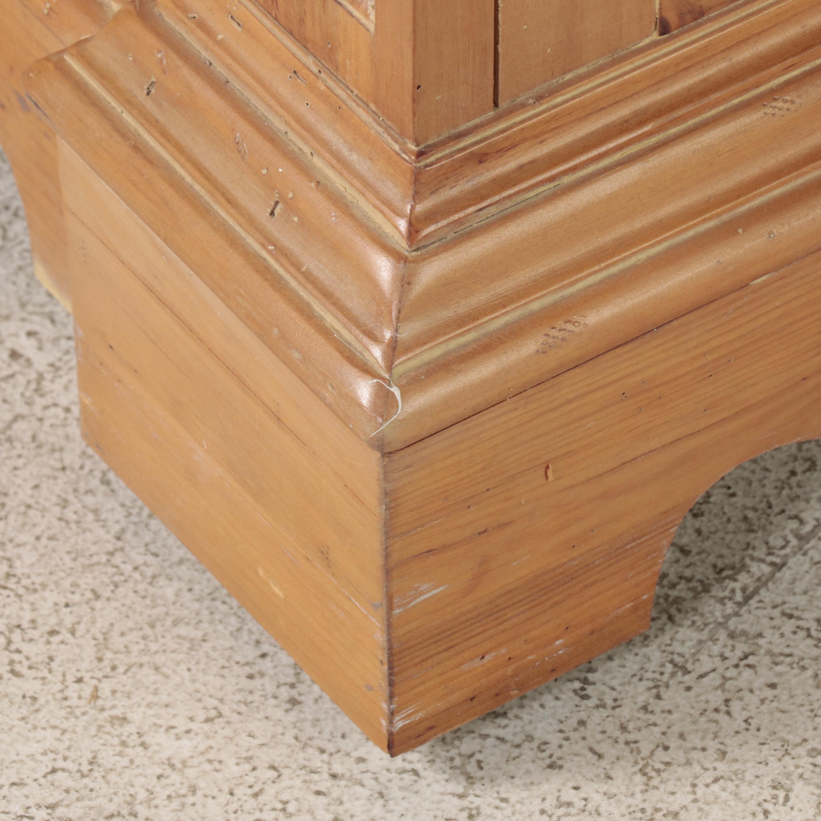 French Provincial Style Pine Bar Cabinet, Late 20th Century