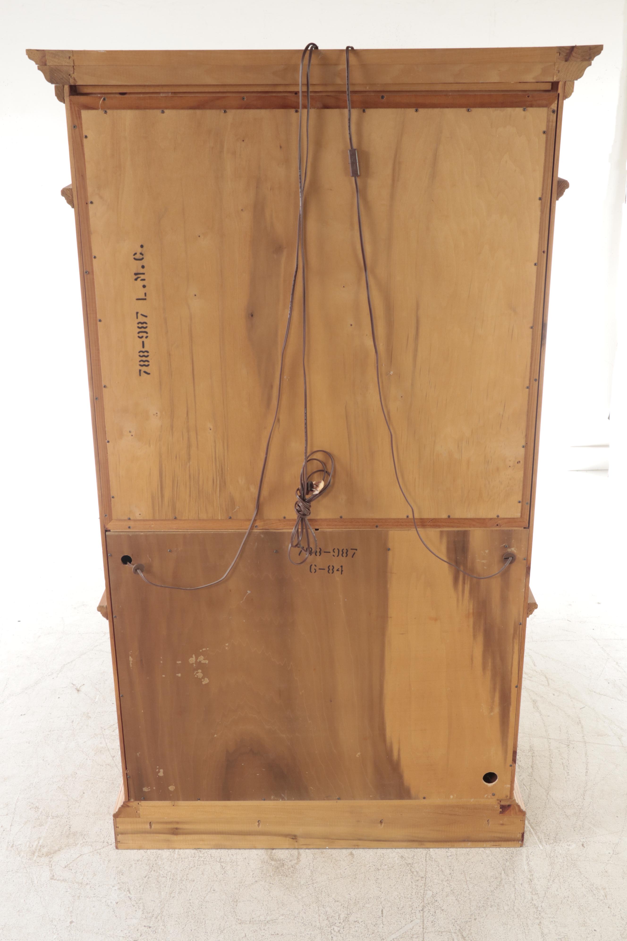 French Provincial Style Pine Bar Cabinet, Late 20th Century