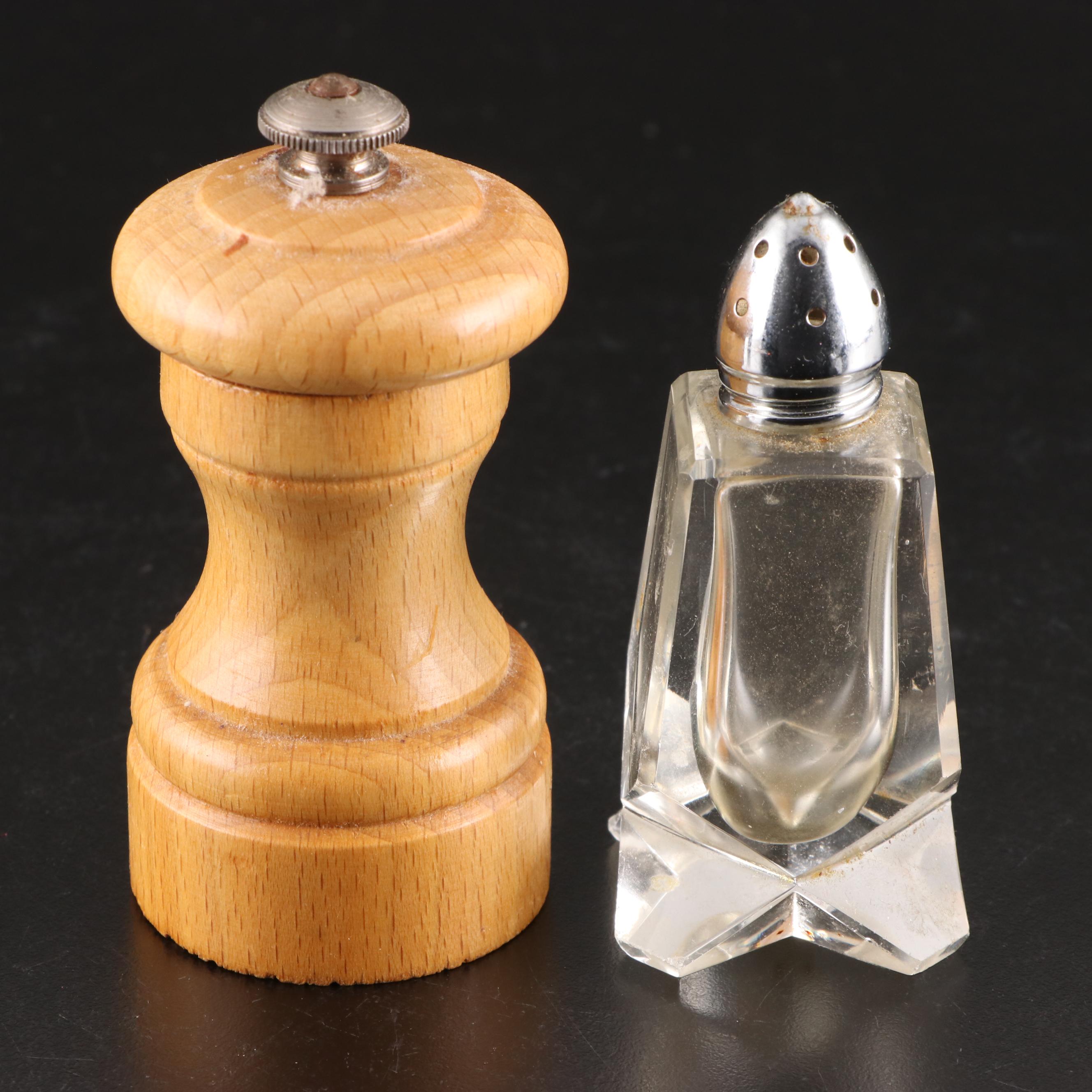 Peugeot Wood Pepper Grinder with Empire Fruit Shaped Pewter Shakers and More