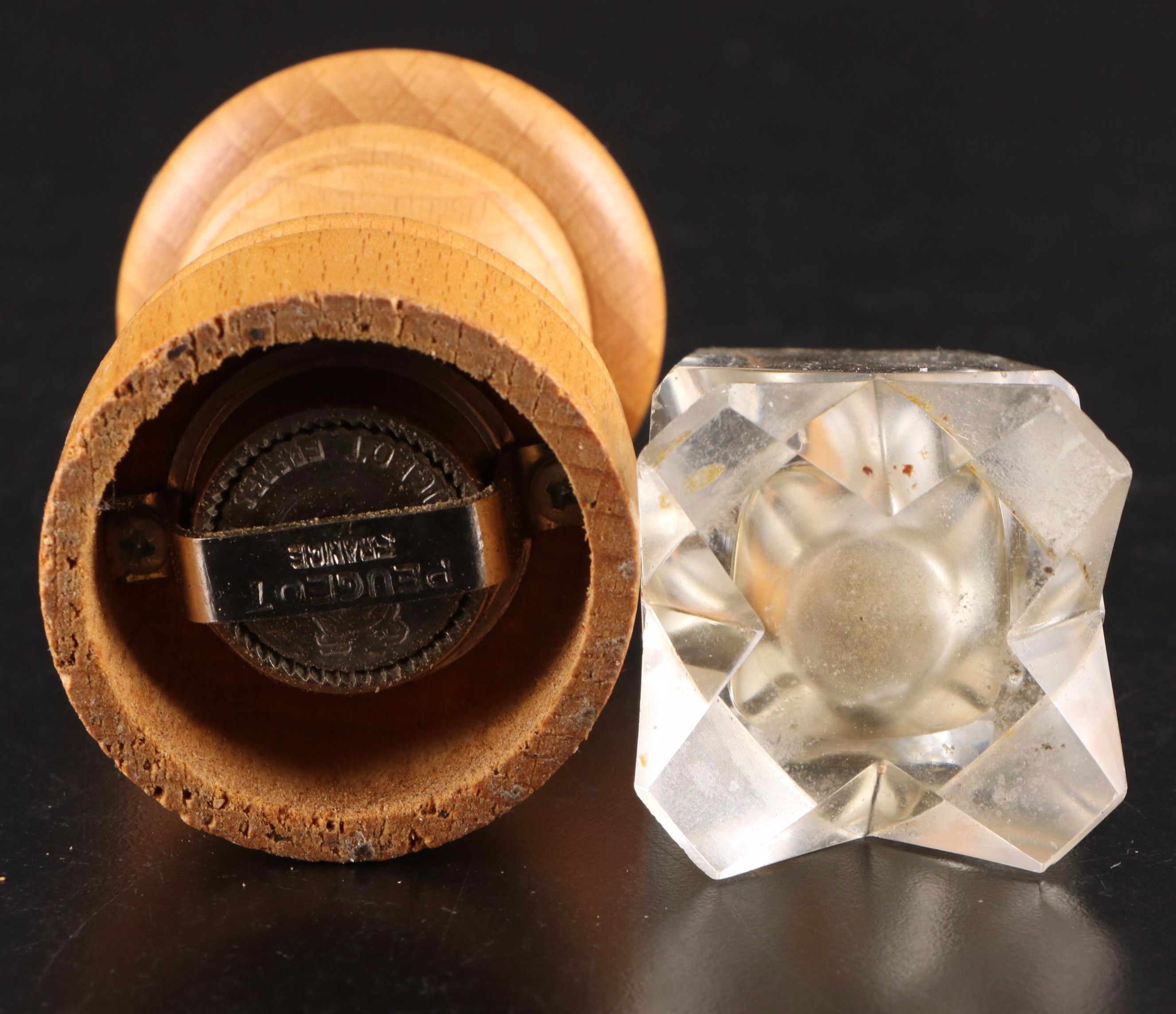 Peugeot Wood Pepper Grinder with Empire Fruit Shaped Pewter Shakers and More