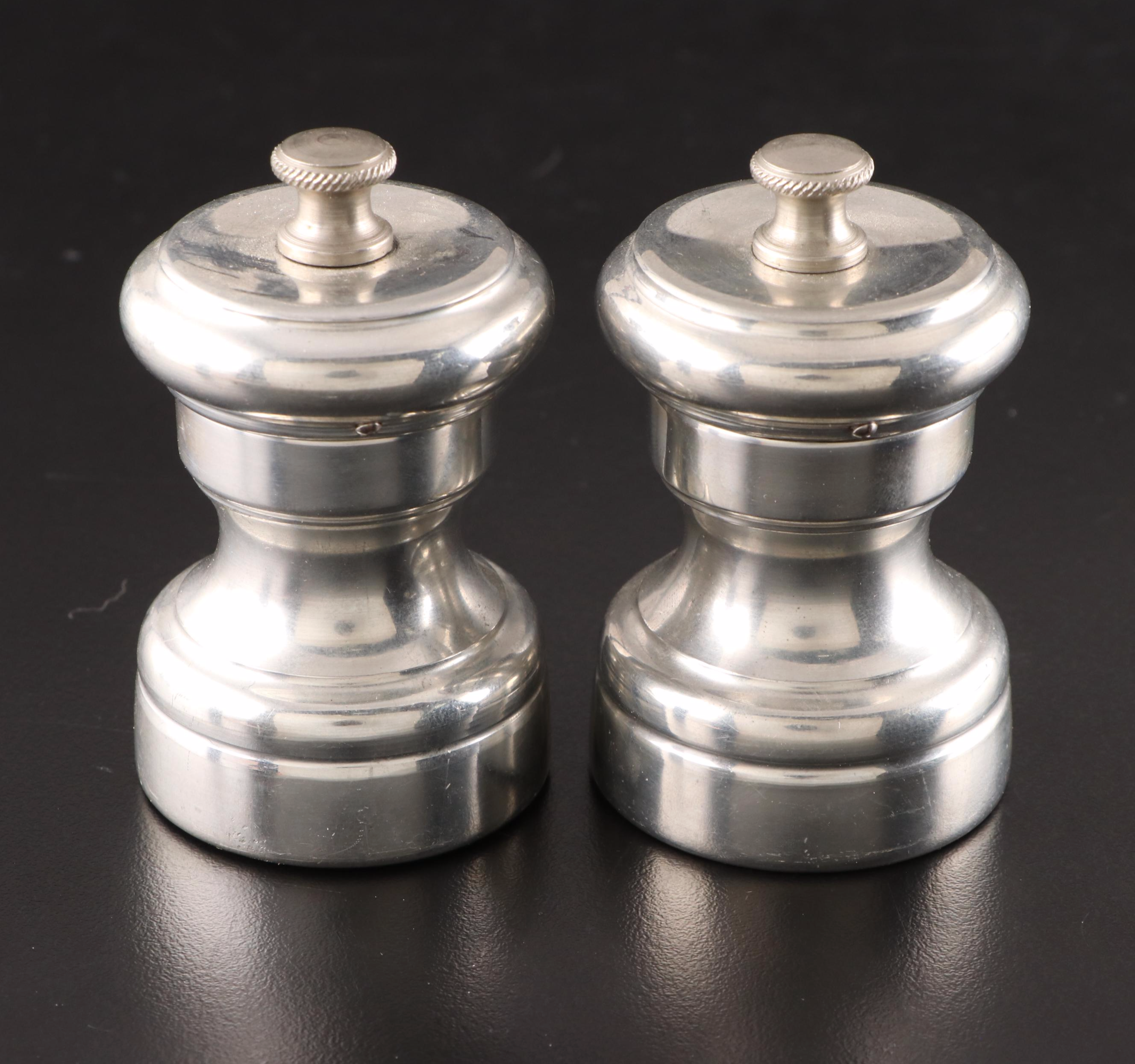 Peugeot Wood Pepper Grinder with Empire Fruit Shaped Pewter Shakers and More