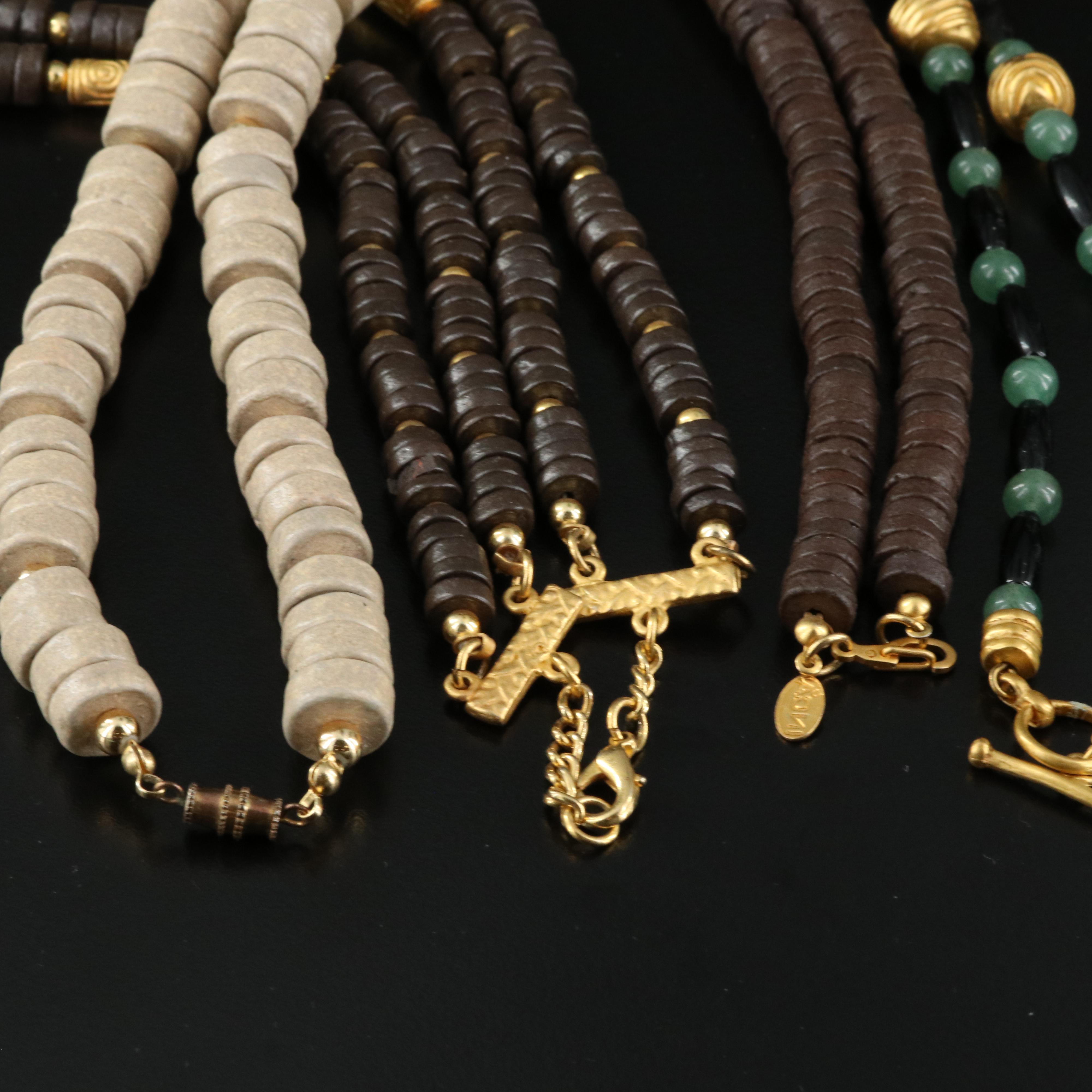 Earring and Bead Necklaces Including Aventurine, Ceramic and Black Onyx