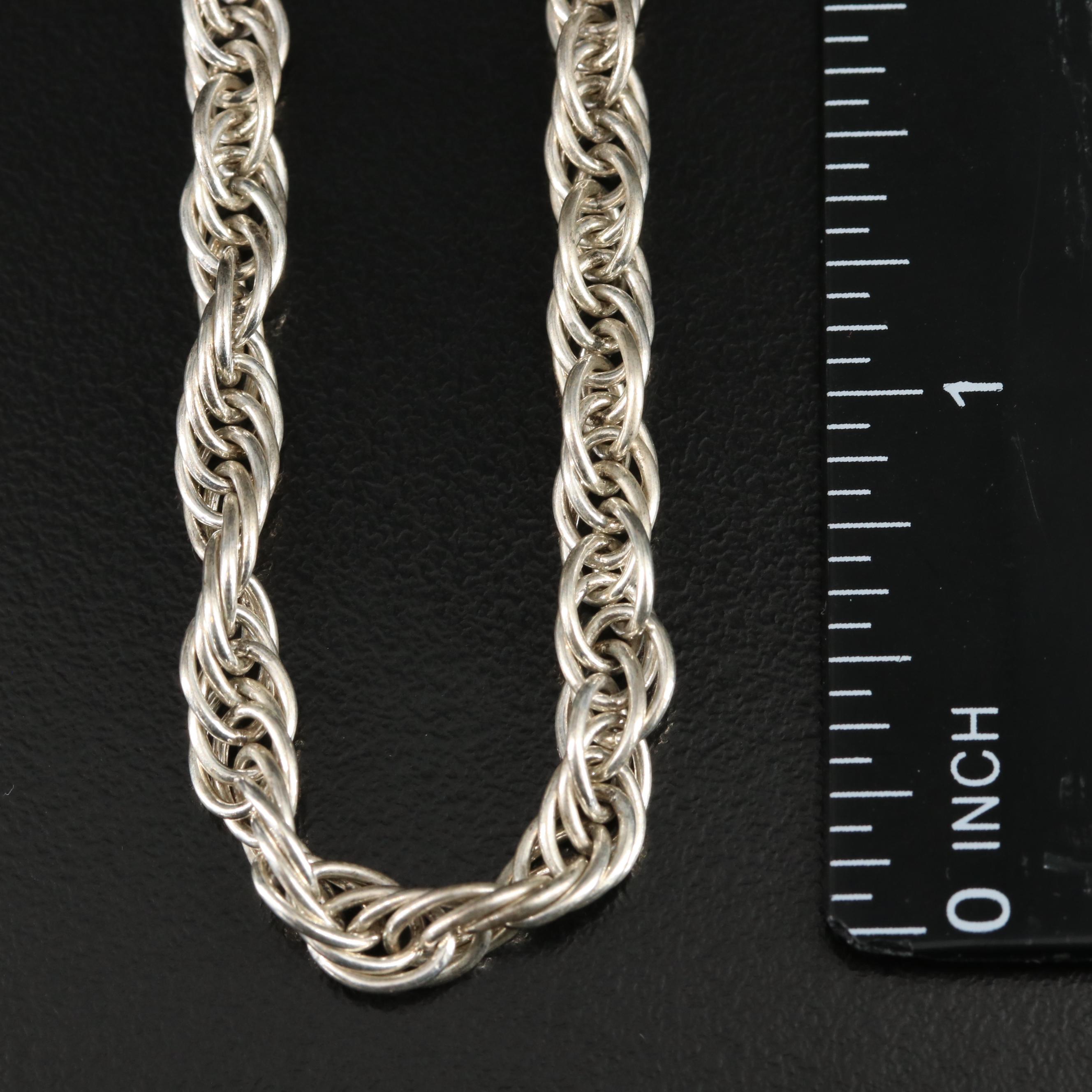Sterling French Rope Chain Necklace