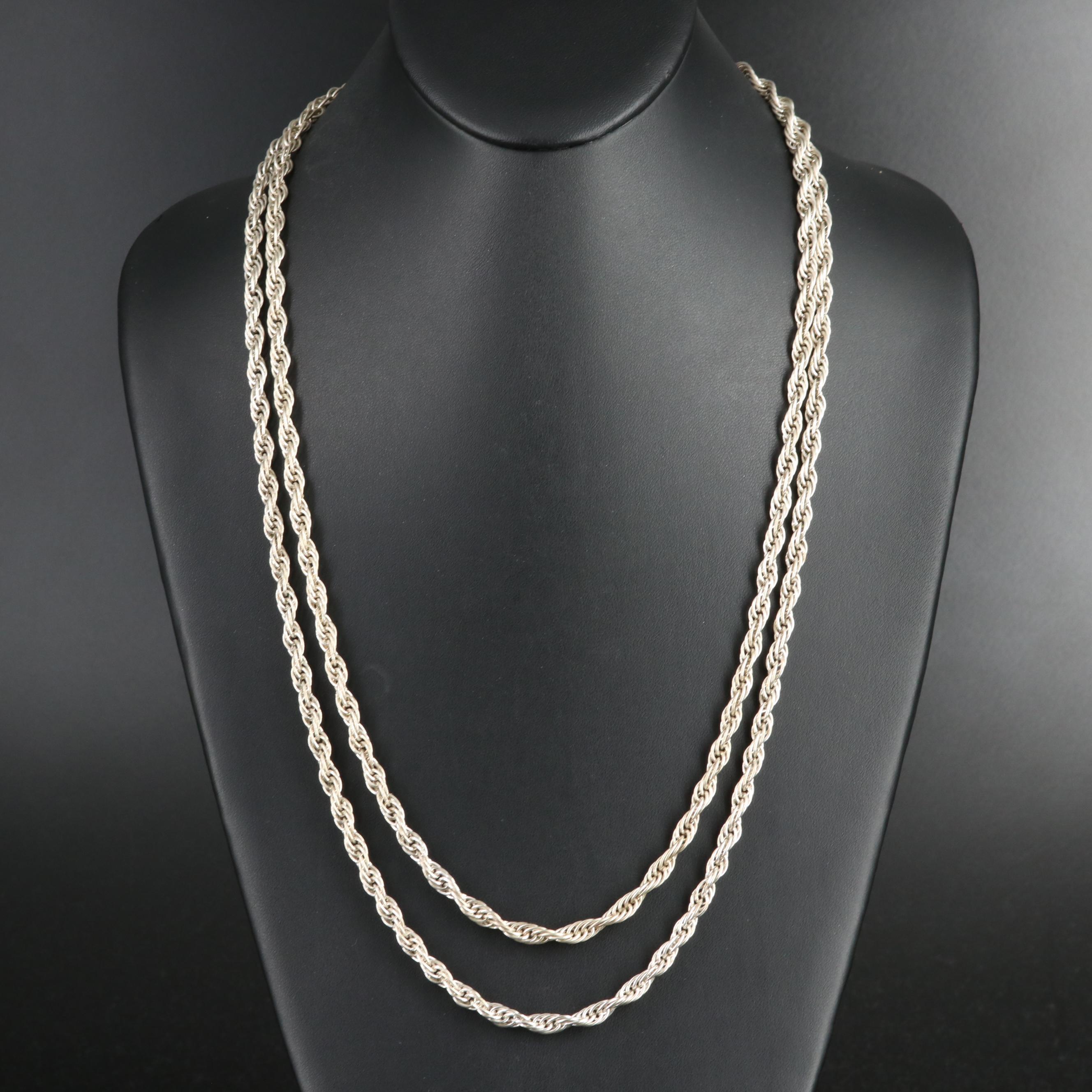 Sterling French Rope Chain Necklace
