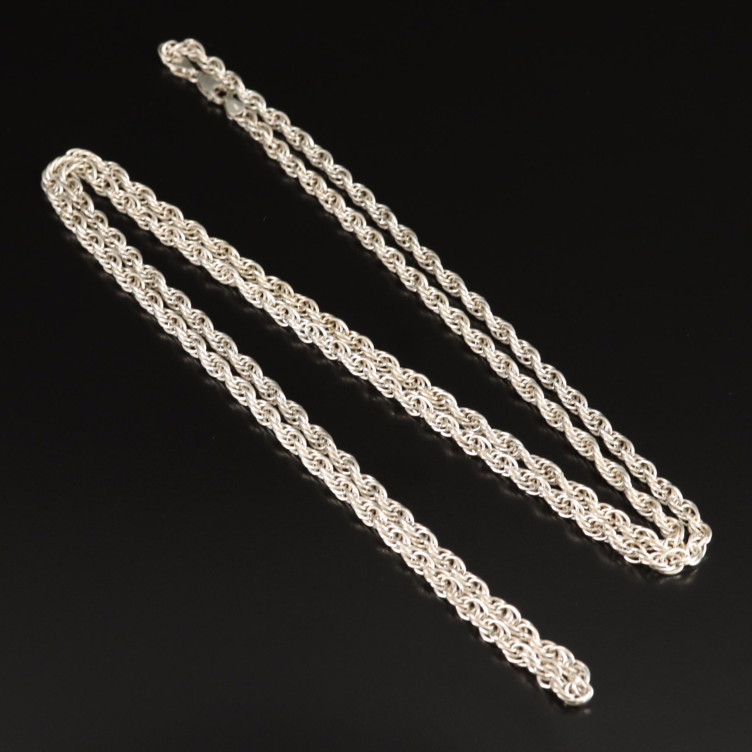 Sterling French Rope Chain Necklace