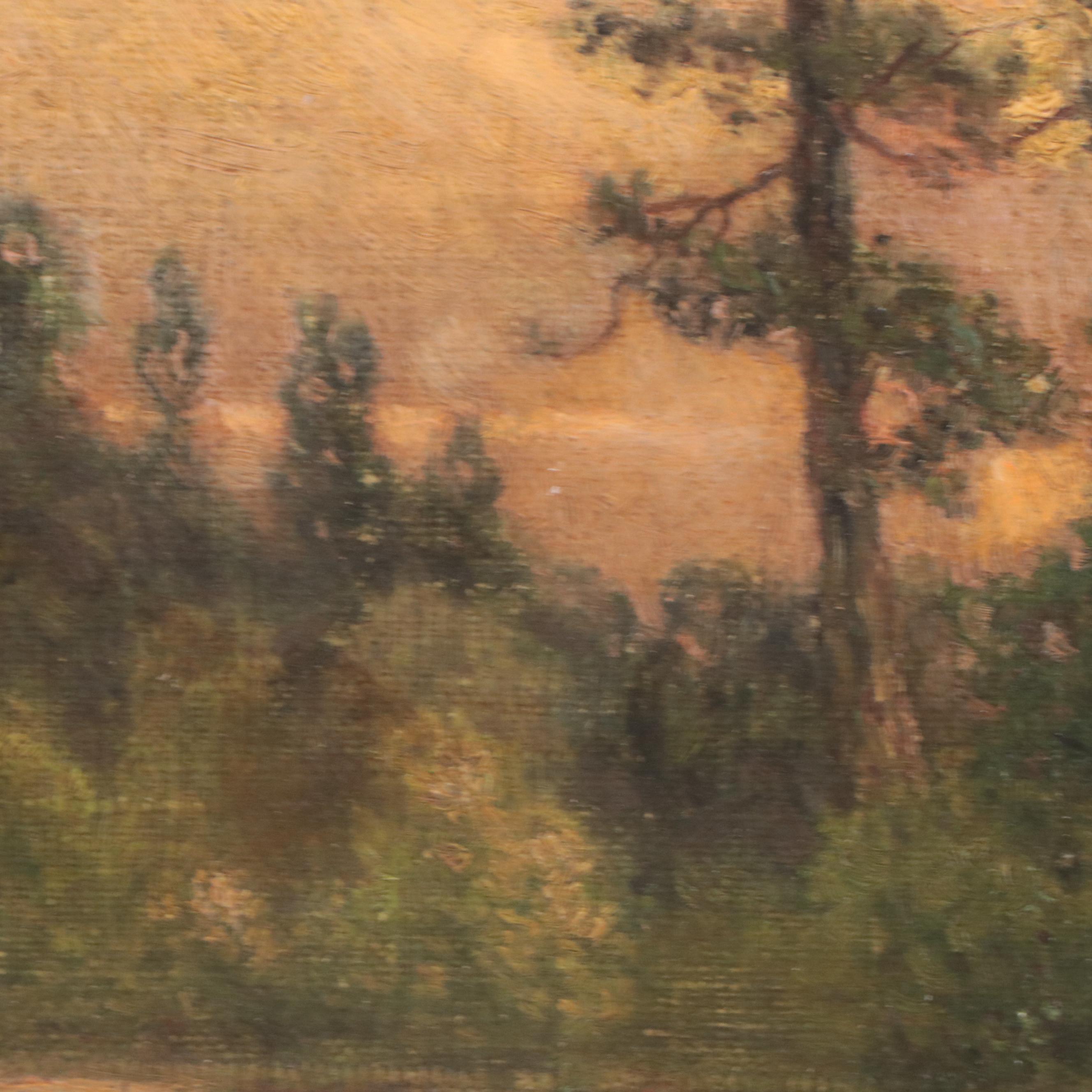 Hugh Huntington Howard Tonalist Landscape Oil Painting, Circa 1900