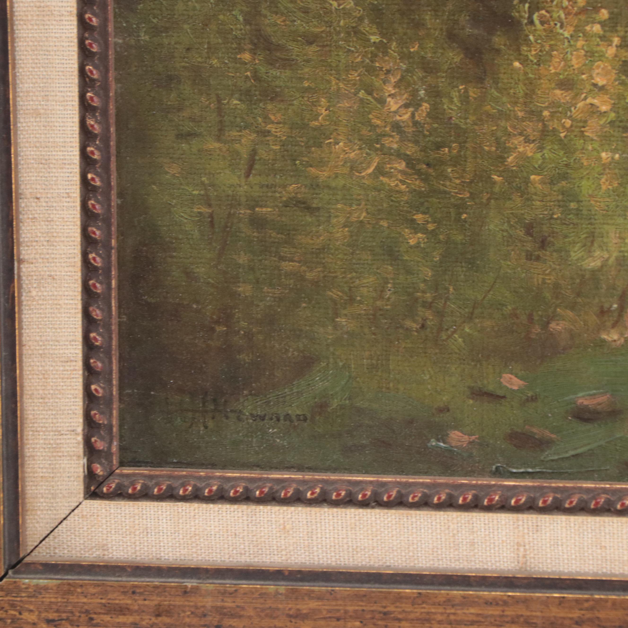 Hugh Huntington Howard Tonalist Landscape Oil Painting, Circa 1900