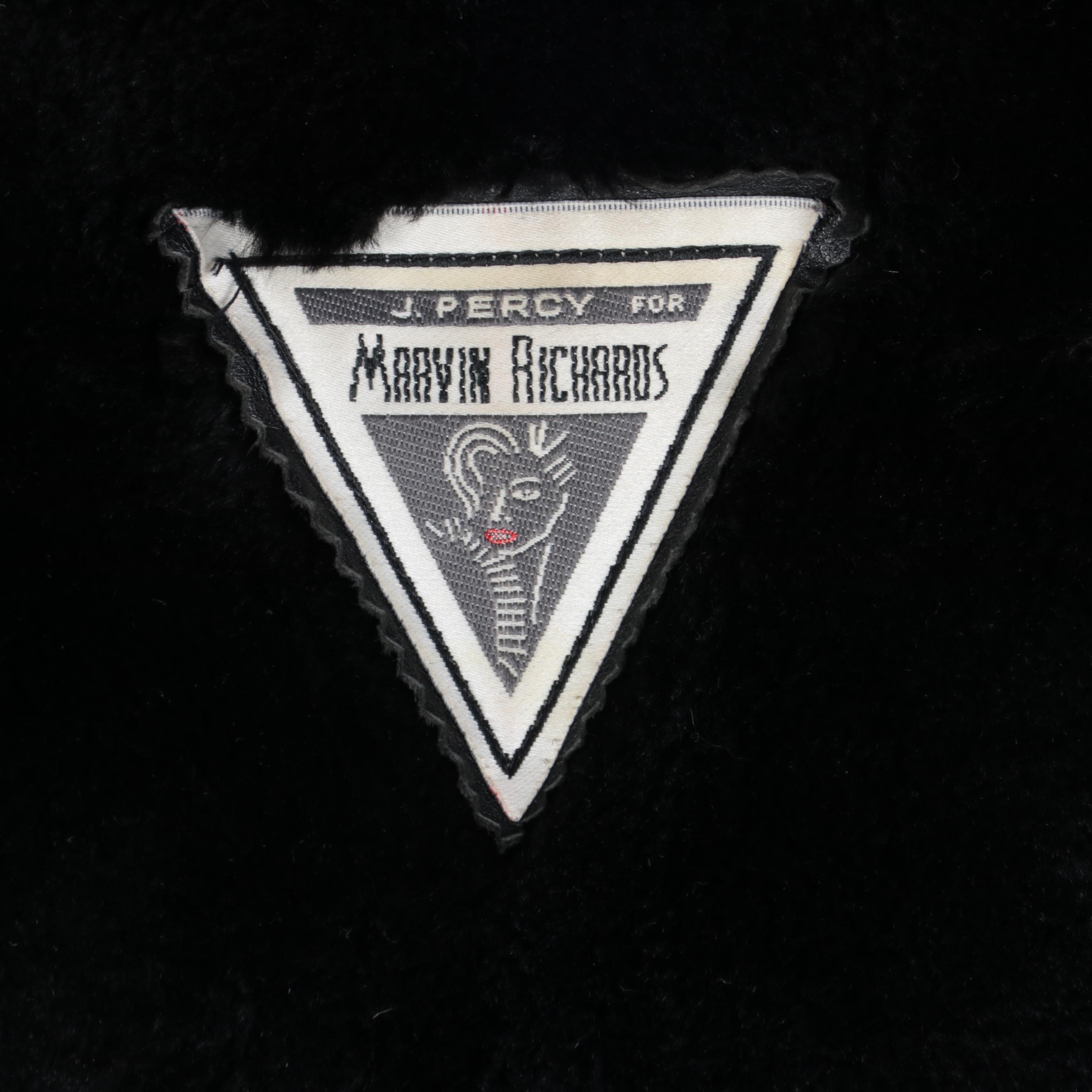 J. Percy for Marvin Richards Dyed Fox and Sheared Beaver Fur and Leather Coat