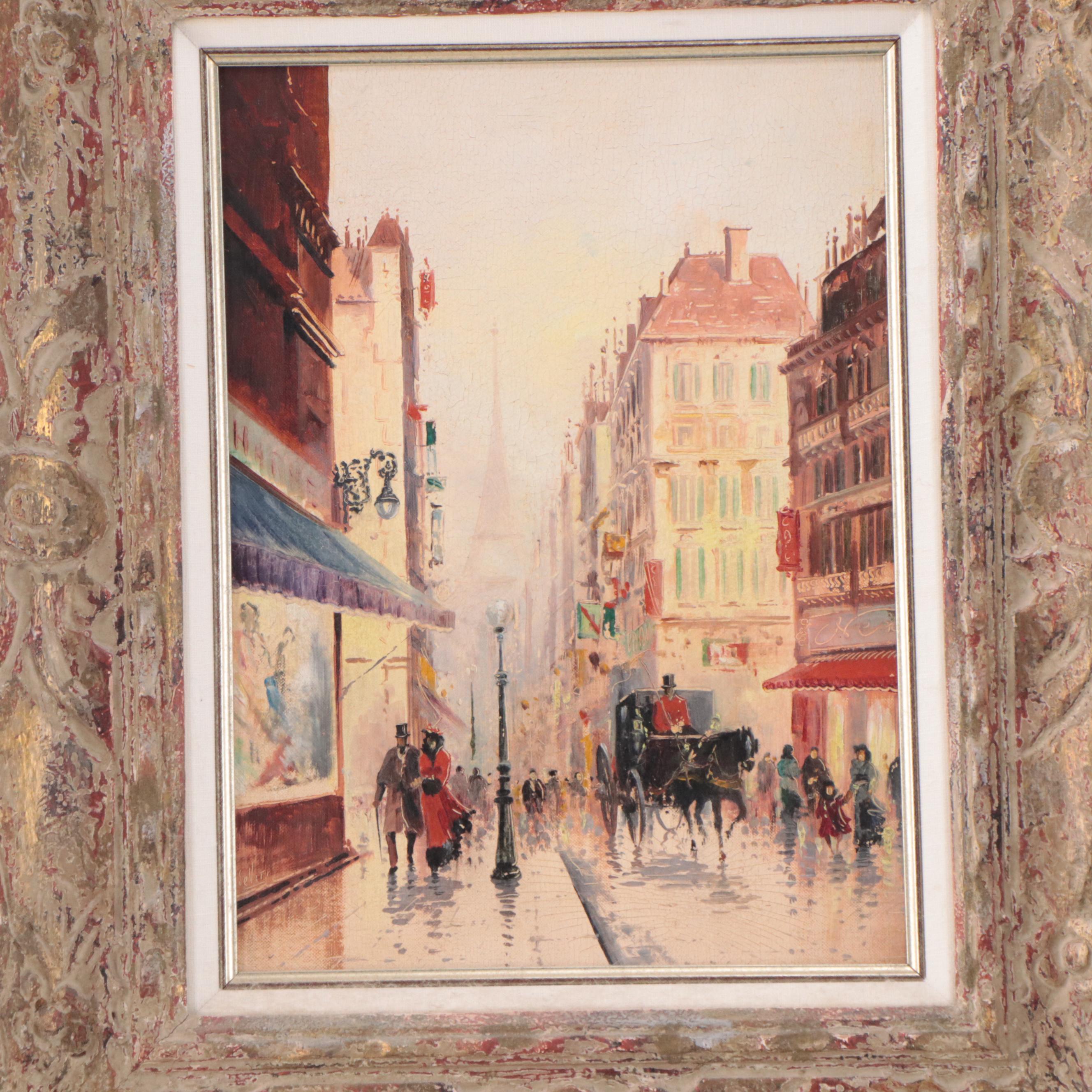 Antonio DeVity Parisian Street Scene Oil Paintings