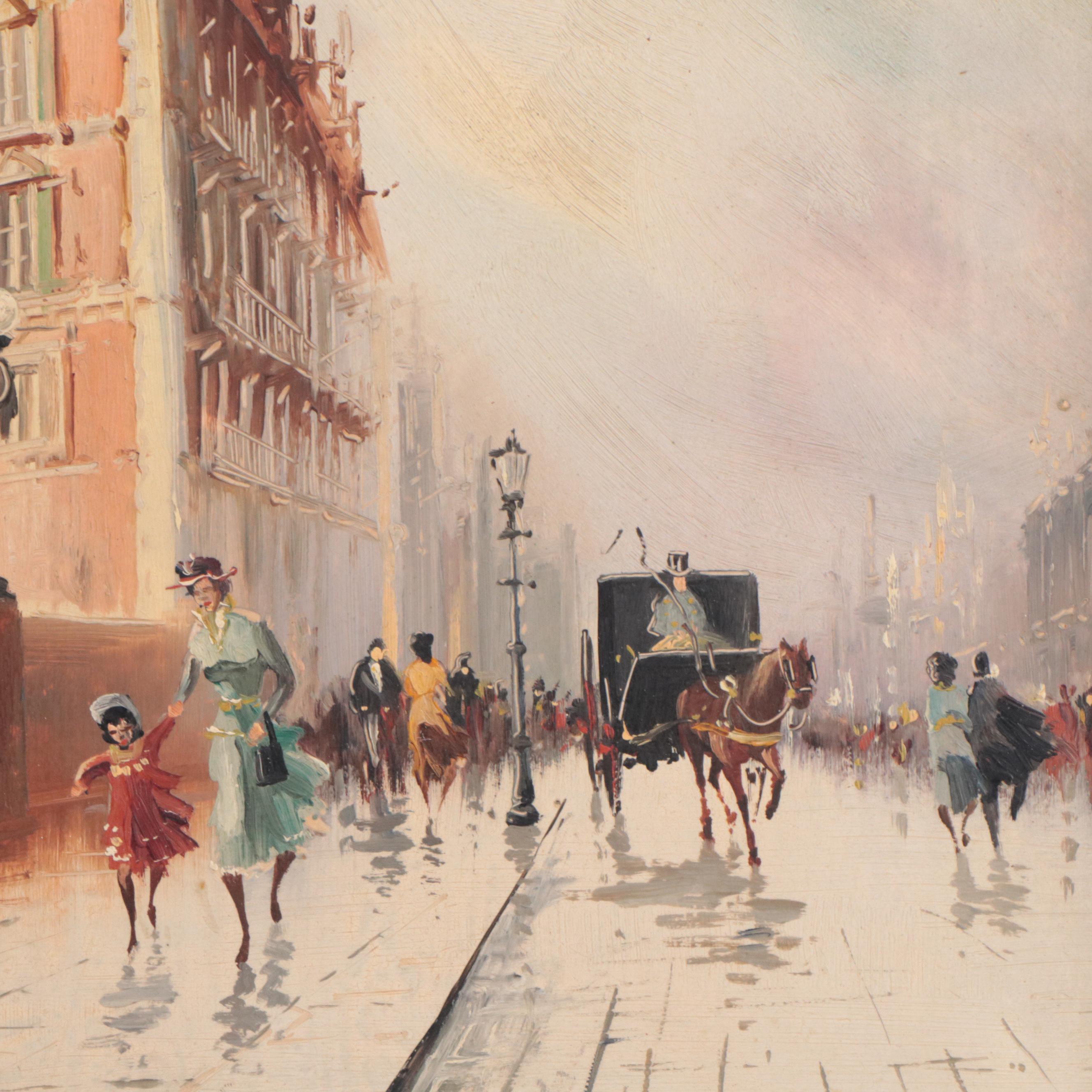 Antonio DeVity Parisian Street Scene Oil Paintings