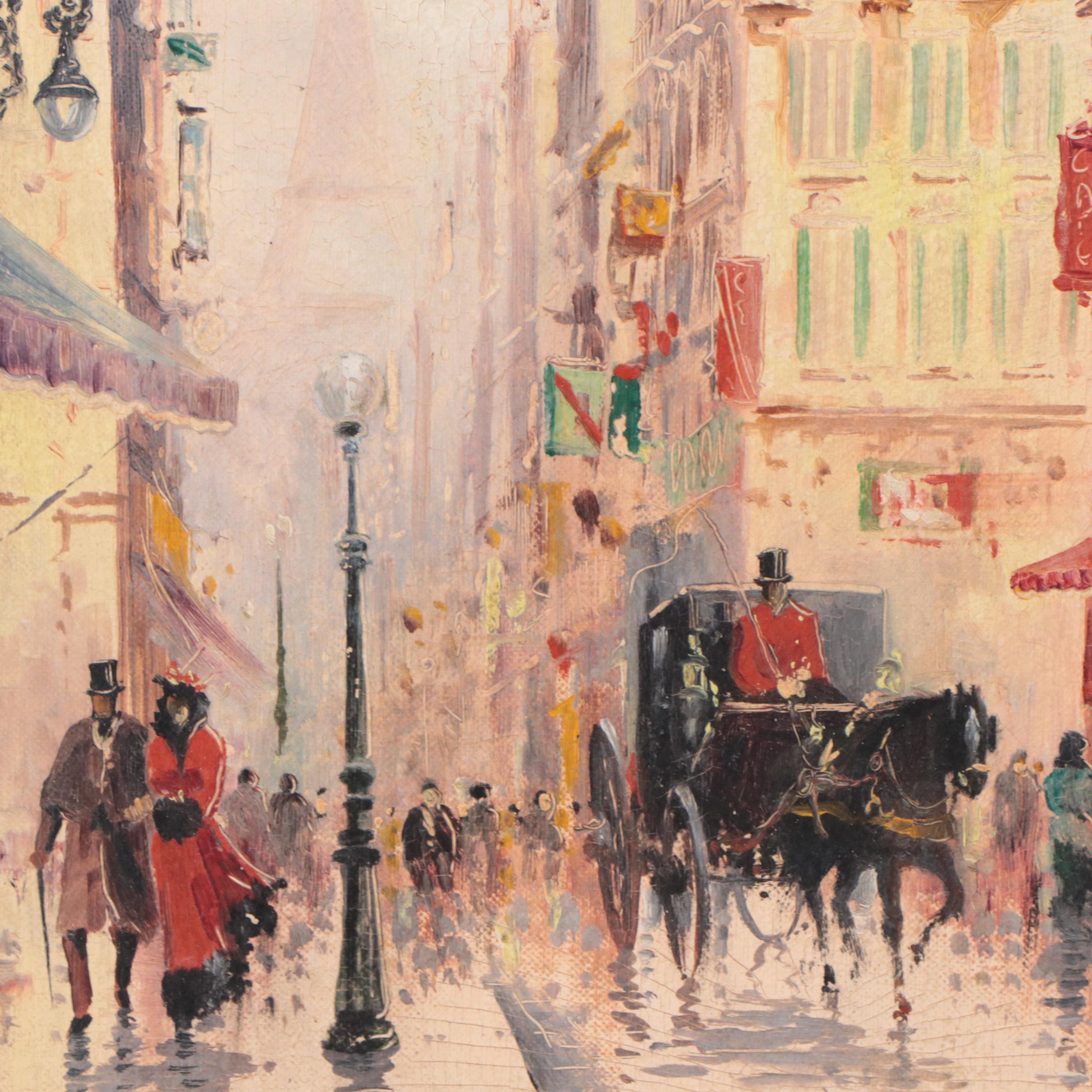 Antonio DeVity Parisian Street Scene Oil Paintings