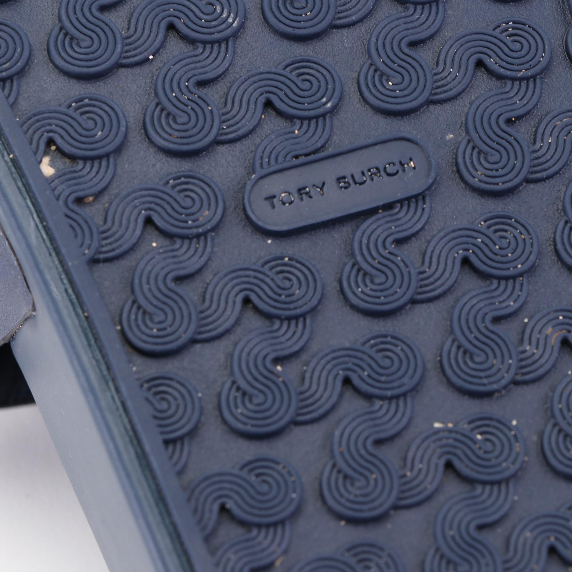 Stella McCartney Web Strap Belt with Tory Burch Vail and Patos Slide Sandals