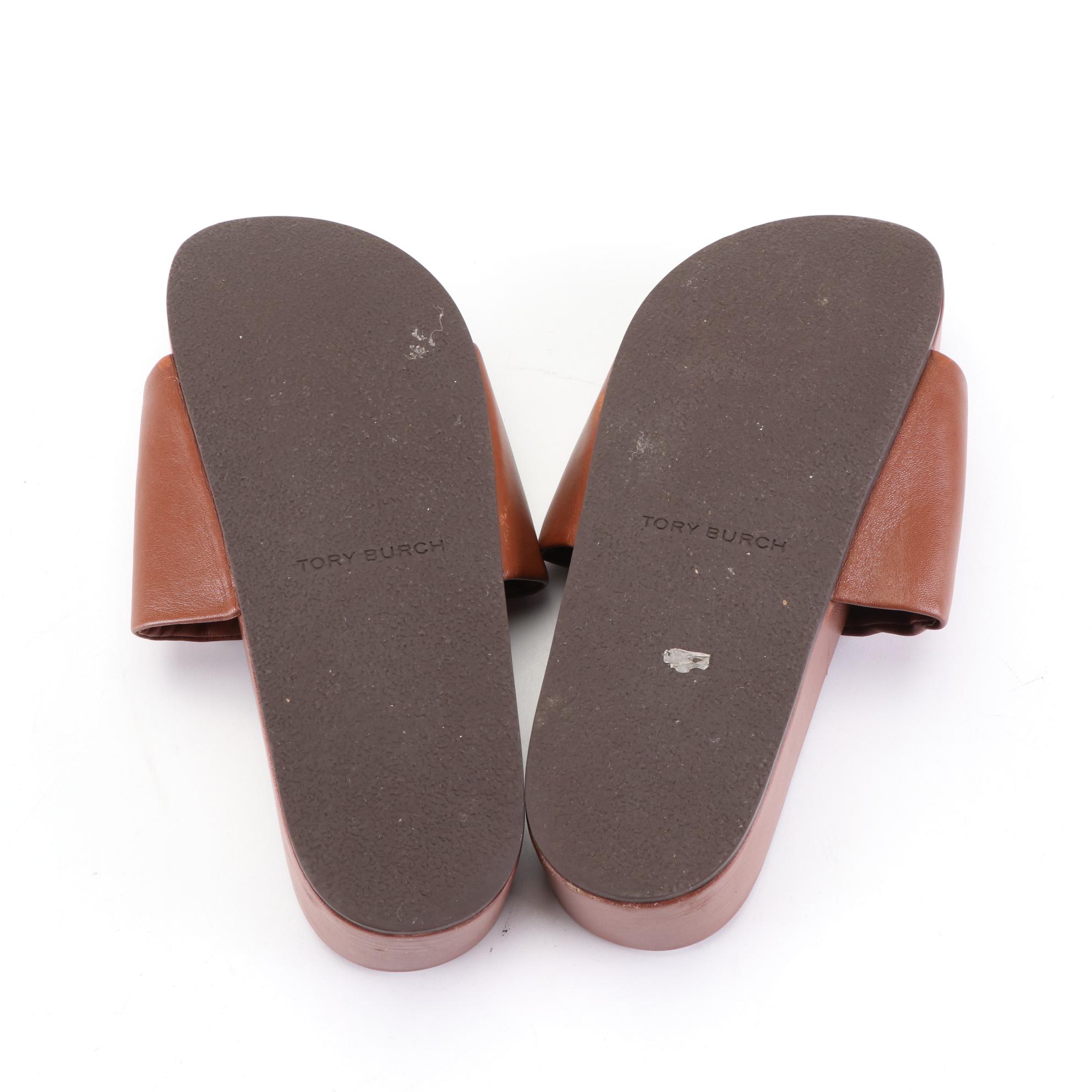 Stella McCartney Web Strap Belt with Tory Burch Vail and Patos Slide Sandals