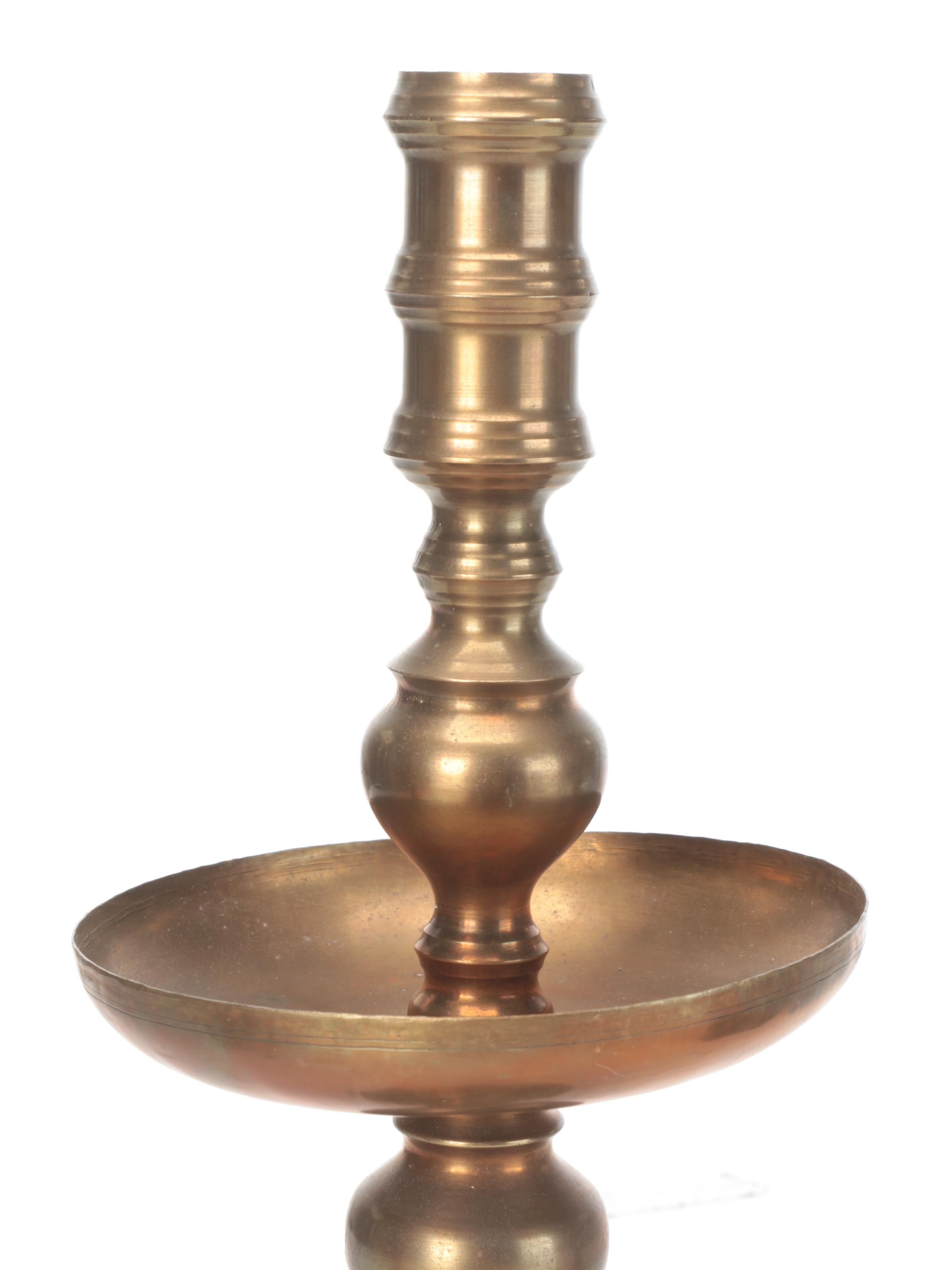 Large Brass Floor Candlesticks