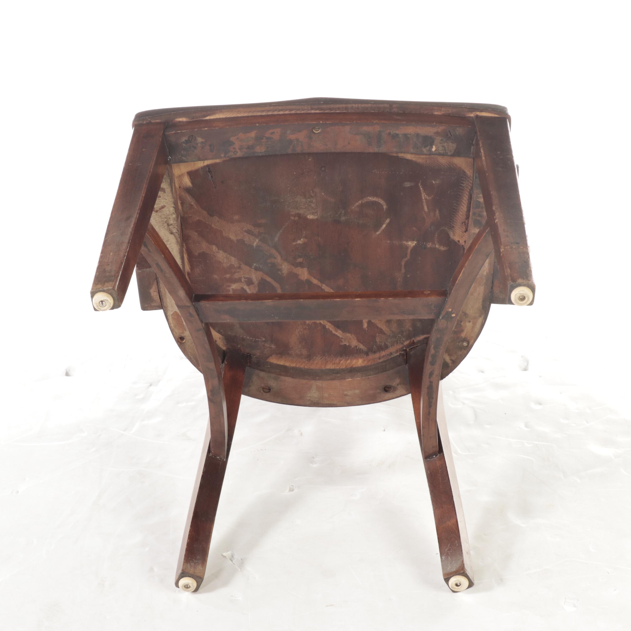 B. L. Marble Chair Co. Wooden Banker's Chair, Early to Mid 20th Century