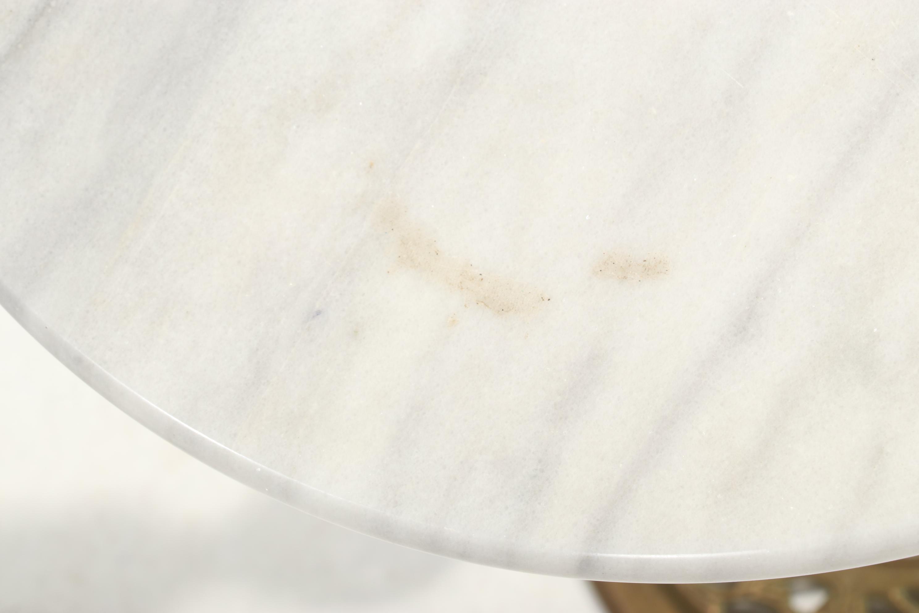 Pierced Brass and Marble Top Plant Stand