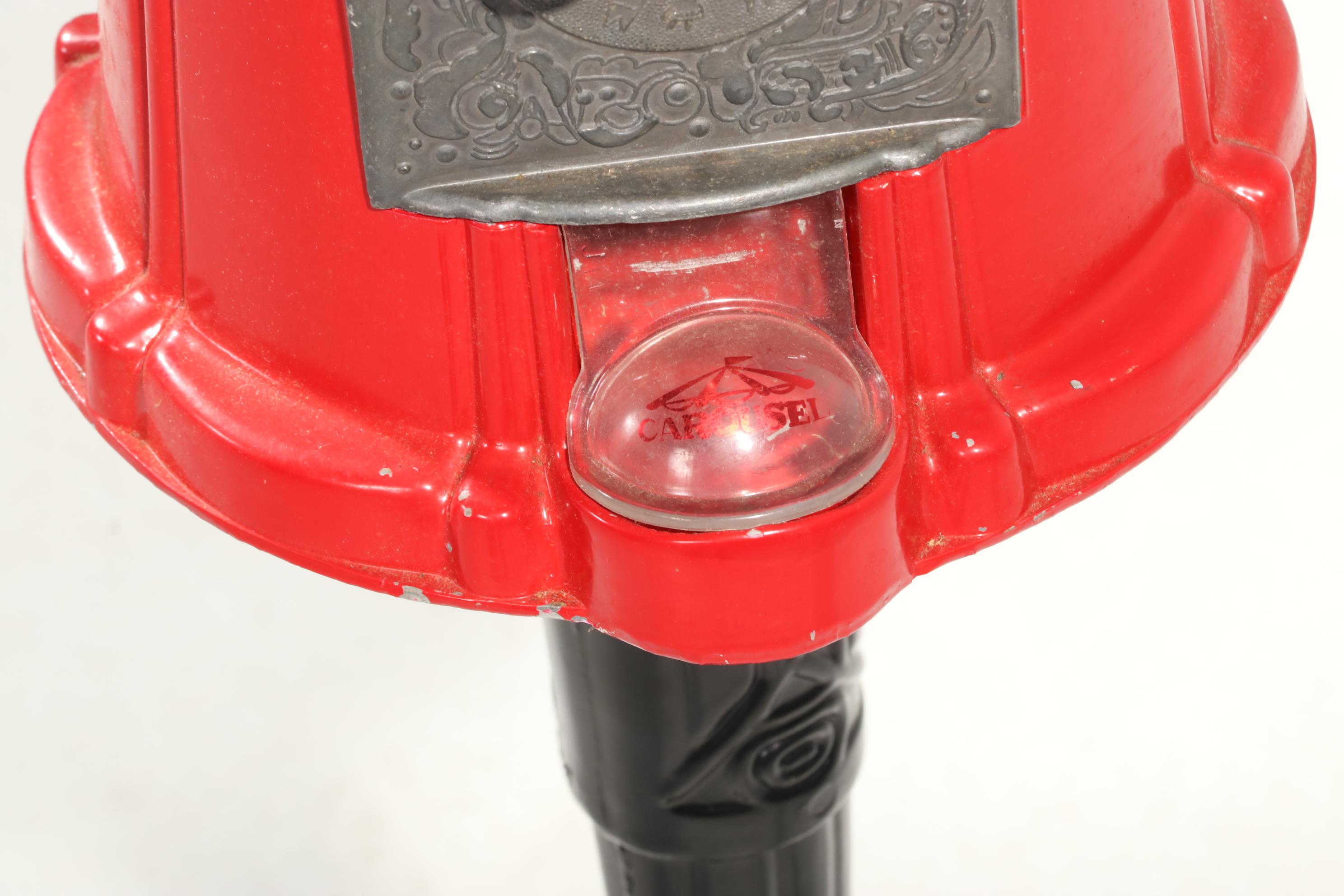 Leaf Inc. Carousel Cast Iron and Glass Gumball Machine on Stand