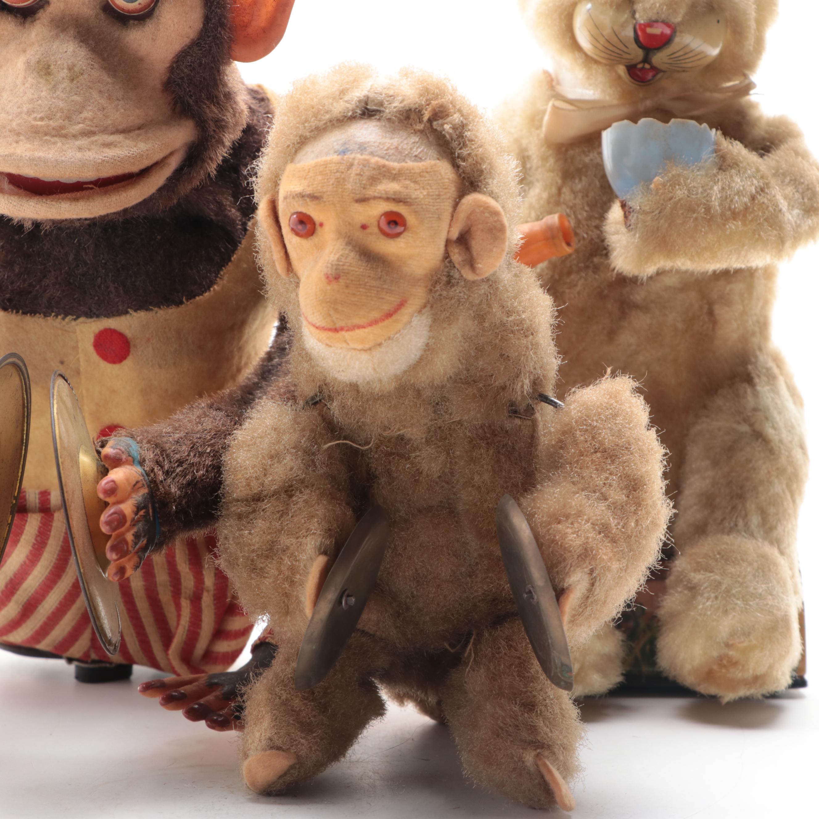 C.K. Japanese Cymbal Banging Monkey Toy with Rabbit and Other Wind-Up Toys