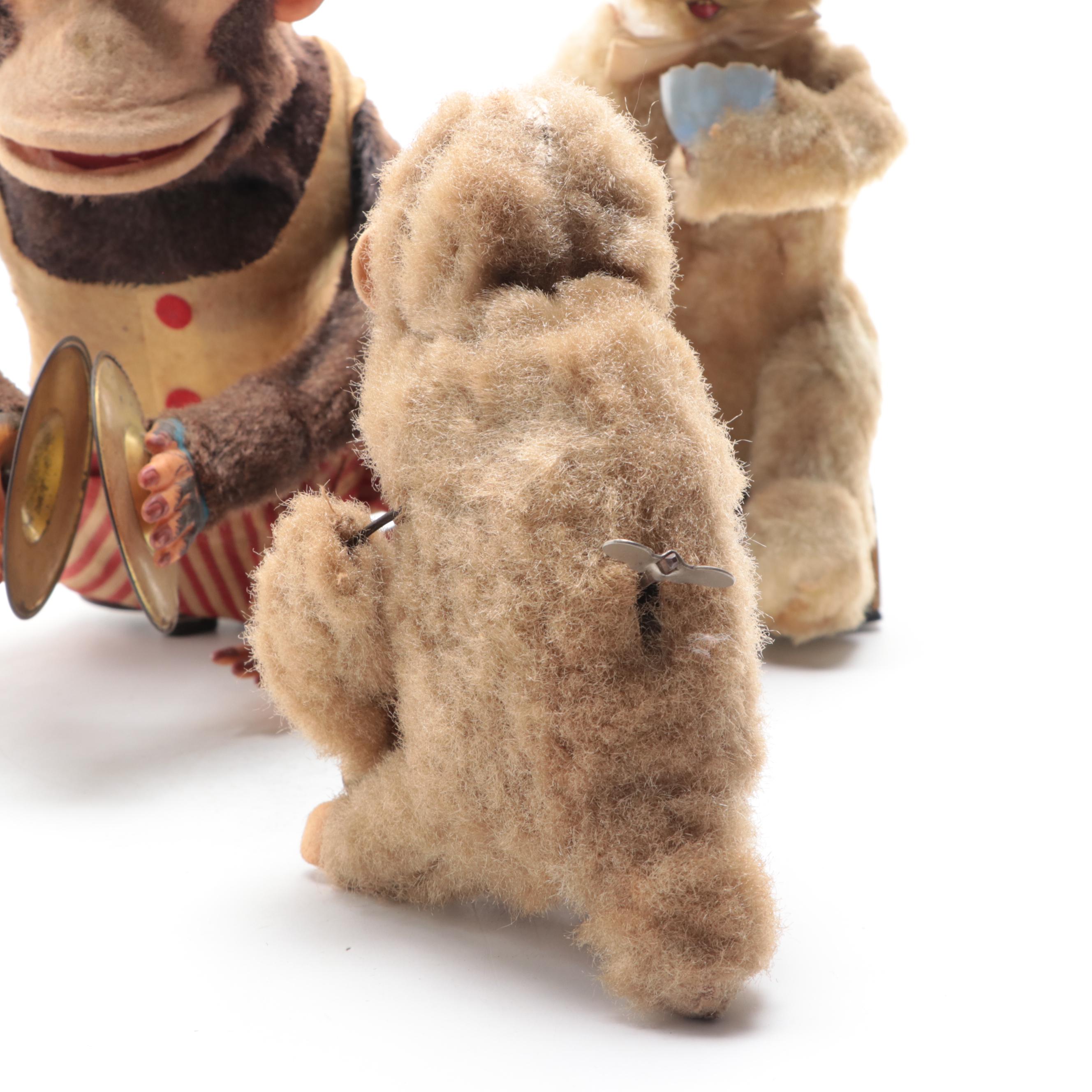 C.K. Japanese Cymbal Banging Monkey Toy with Rabbit and Other Wind-Up Toys