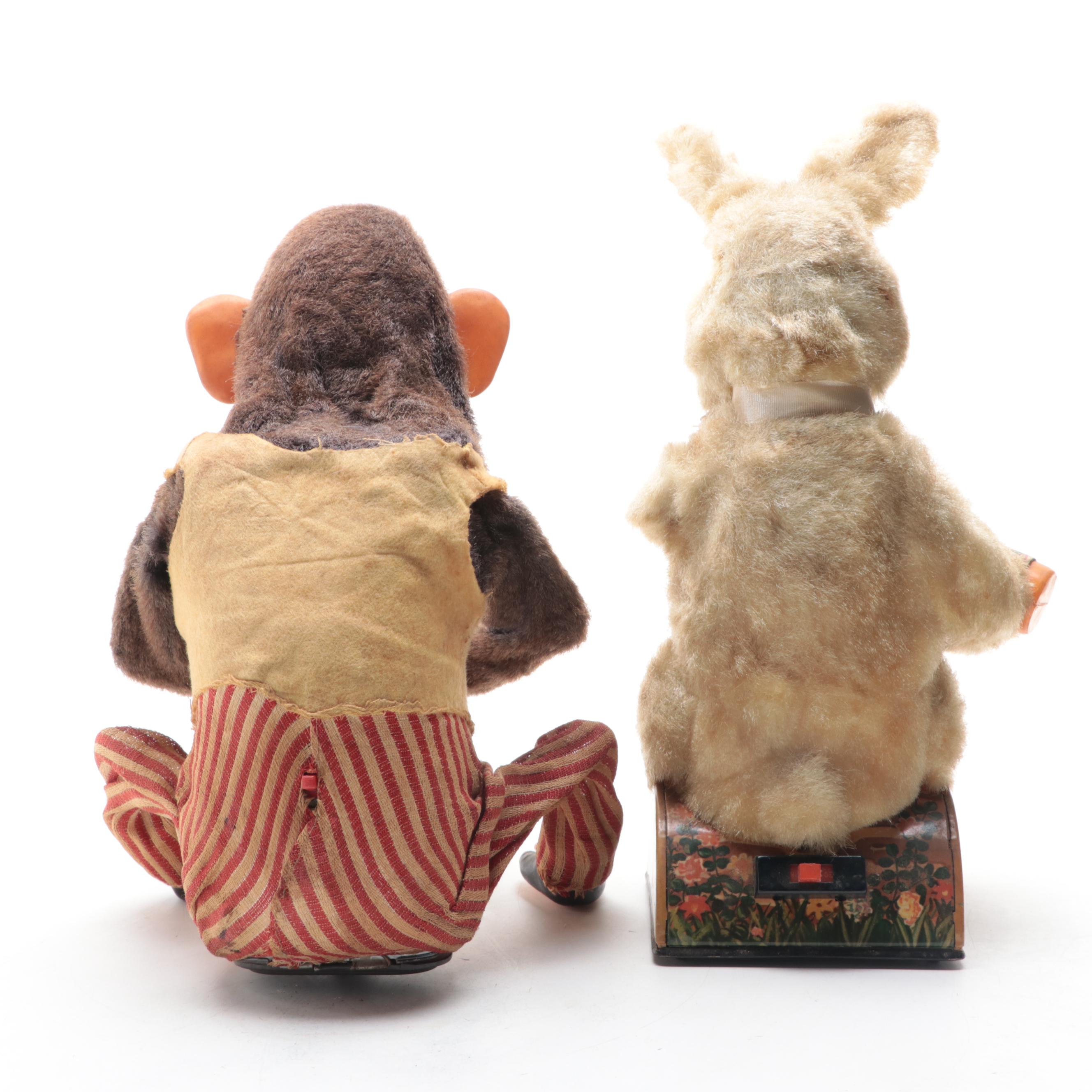 C.K. Japanese Cymbal Banging Monkey Toy with Rabbit and Other Wind-Up Toys