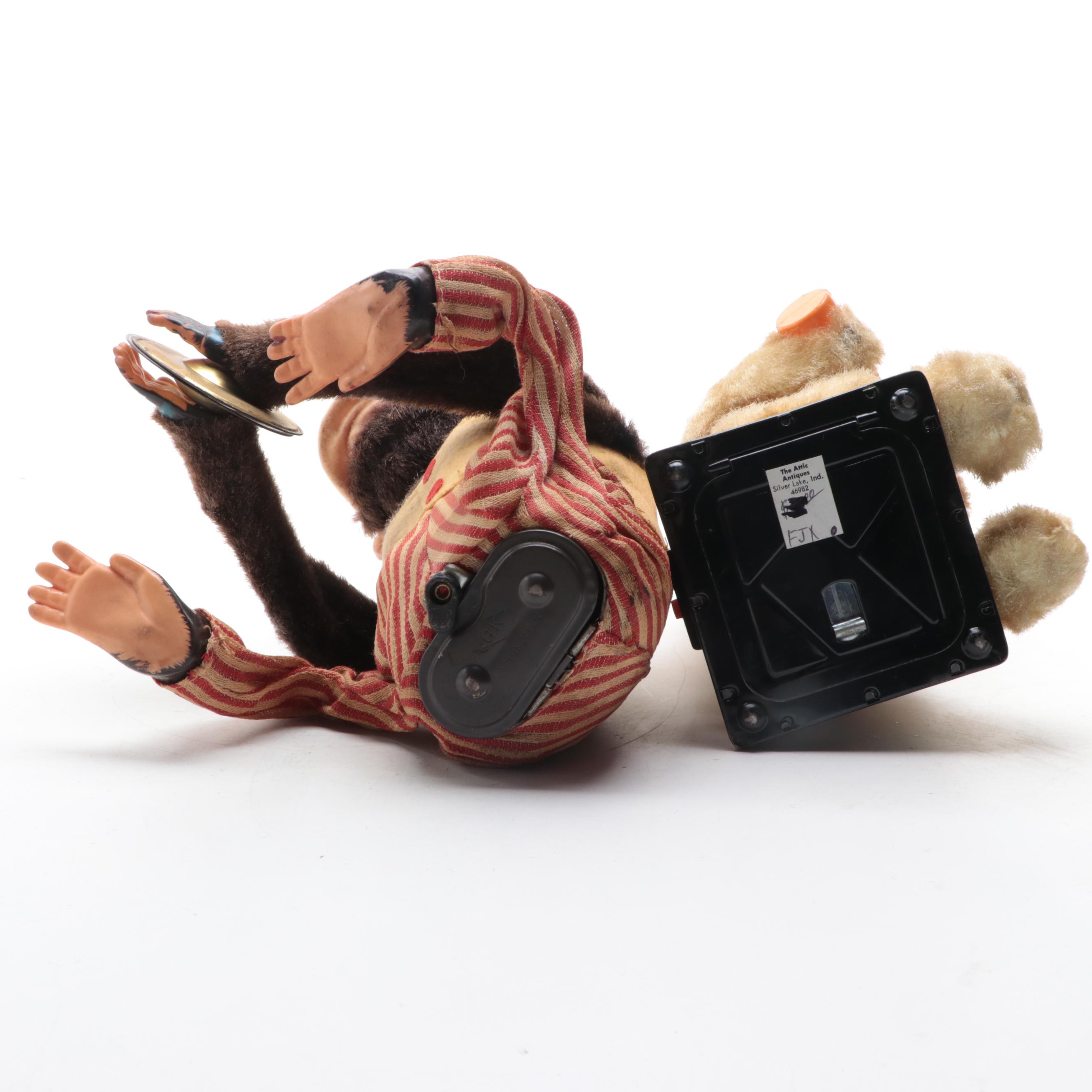 C.K. Japanese Cymbal Banging Monkey Toy with Rabbit and Other Wind-Up Toys