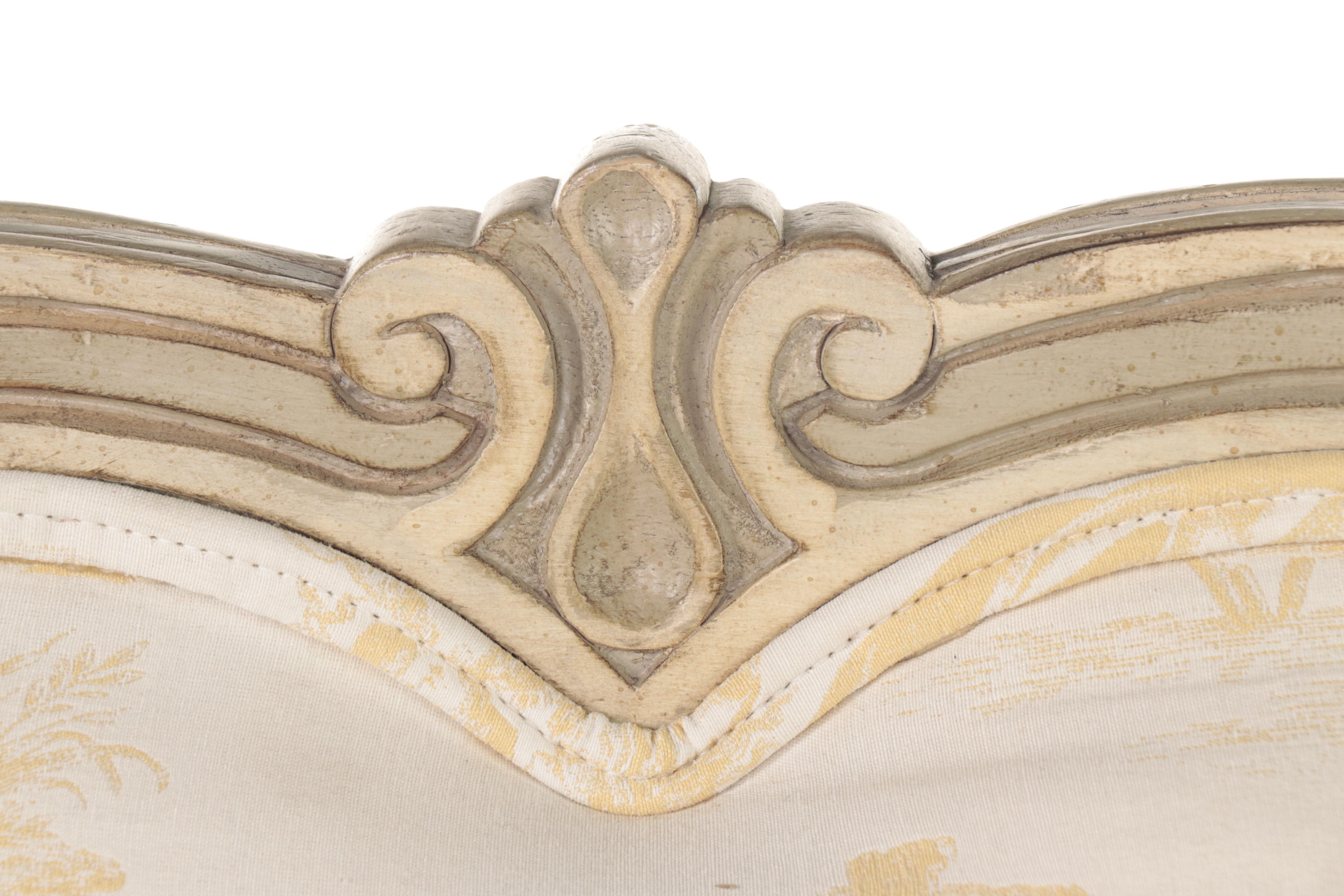 Pierre Deux Louis XV Style Toile and Fine Fabric Upholstered Canapé