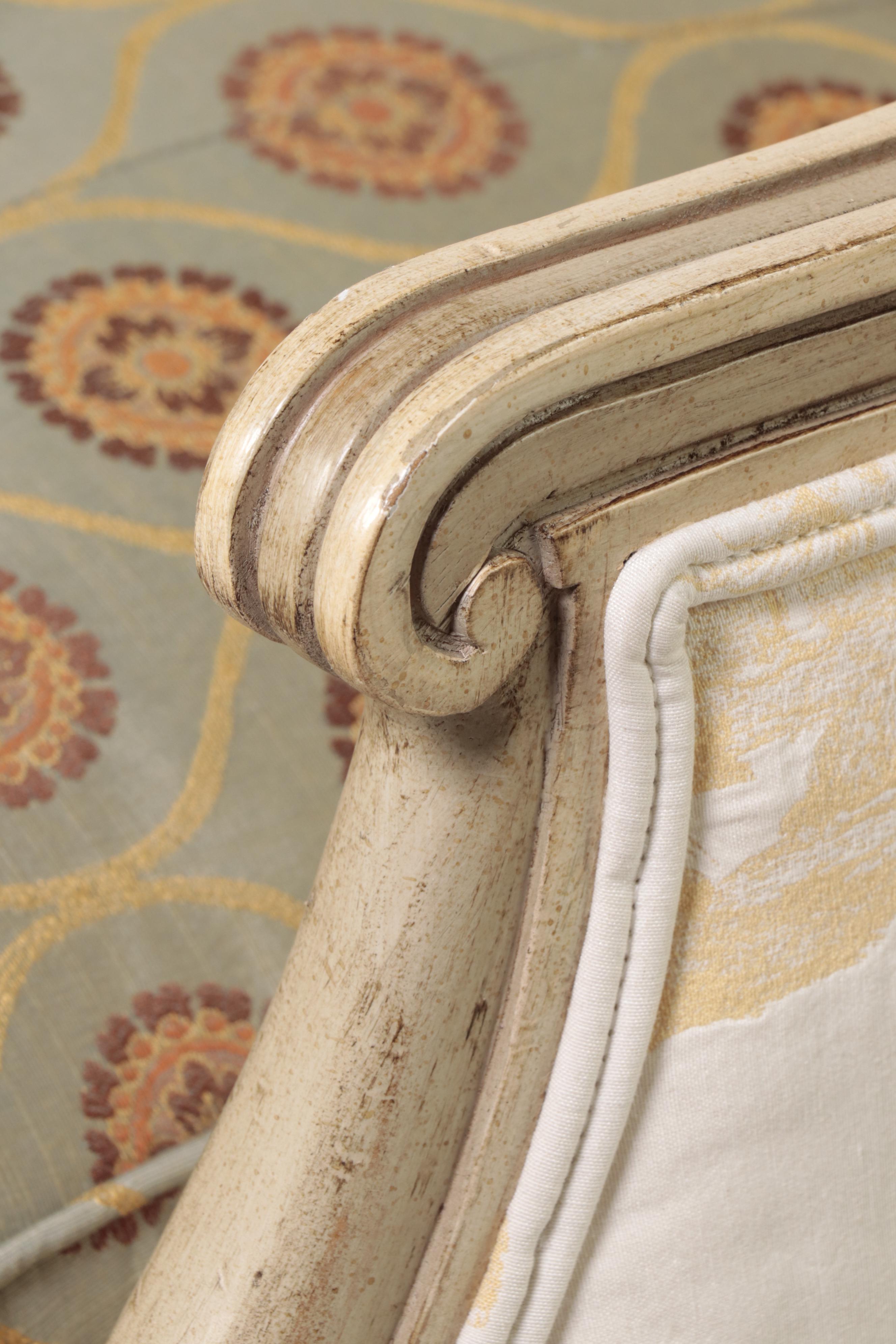 Pierre Deux Louis XV Style Toile and Fine Fabric Upholstered Canapé