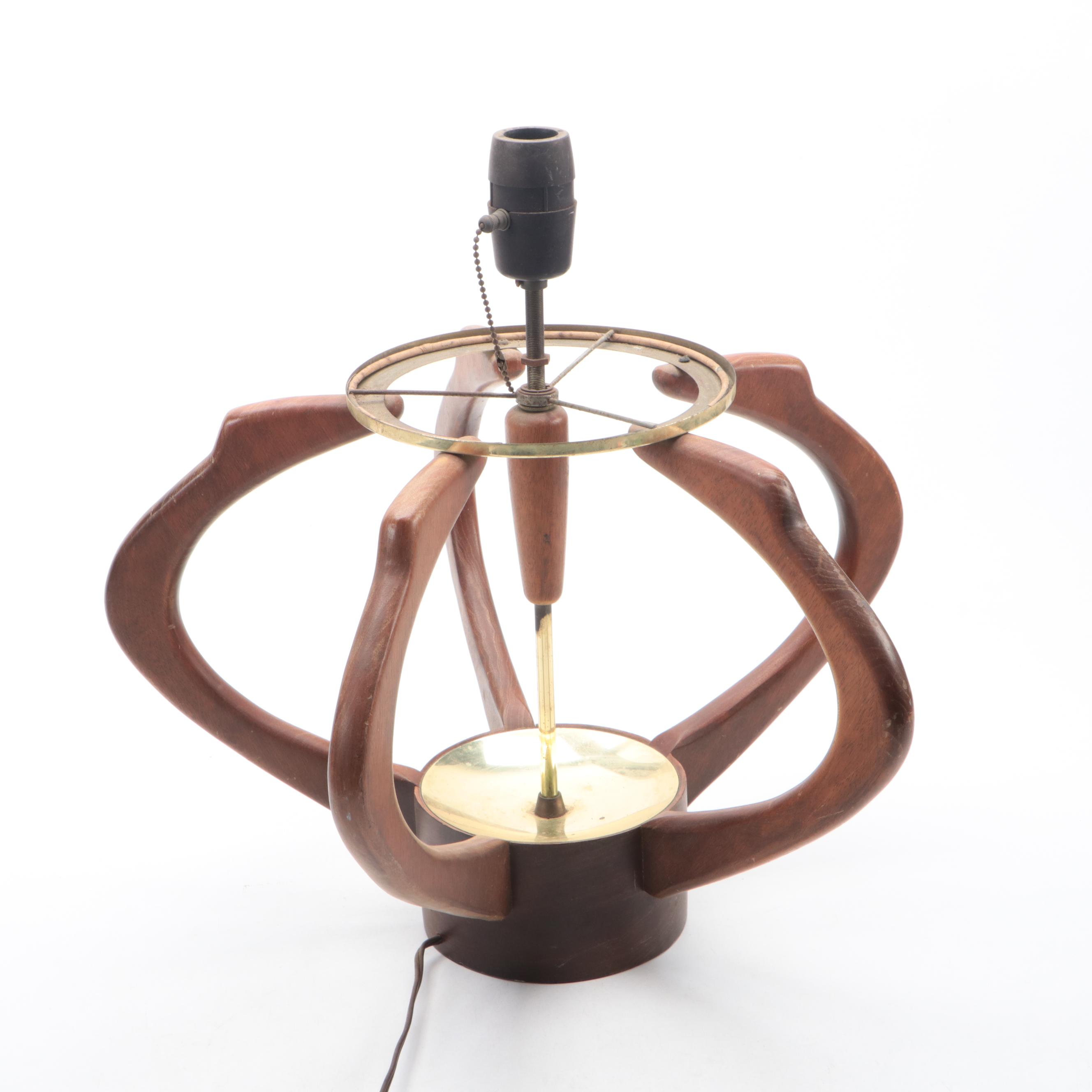 Arthur Jacobs for Modeline Mid Century Modern Walnut Cage Table Lamp