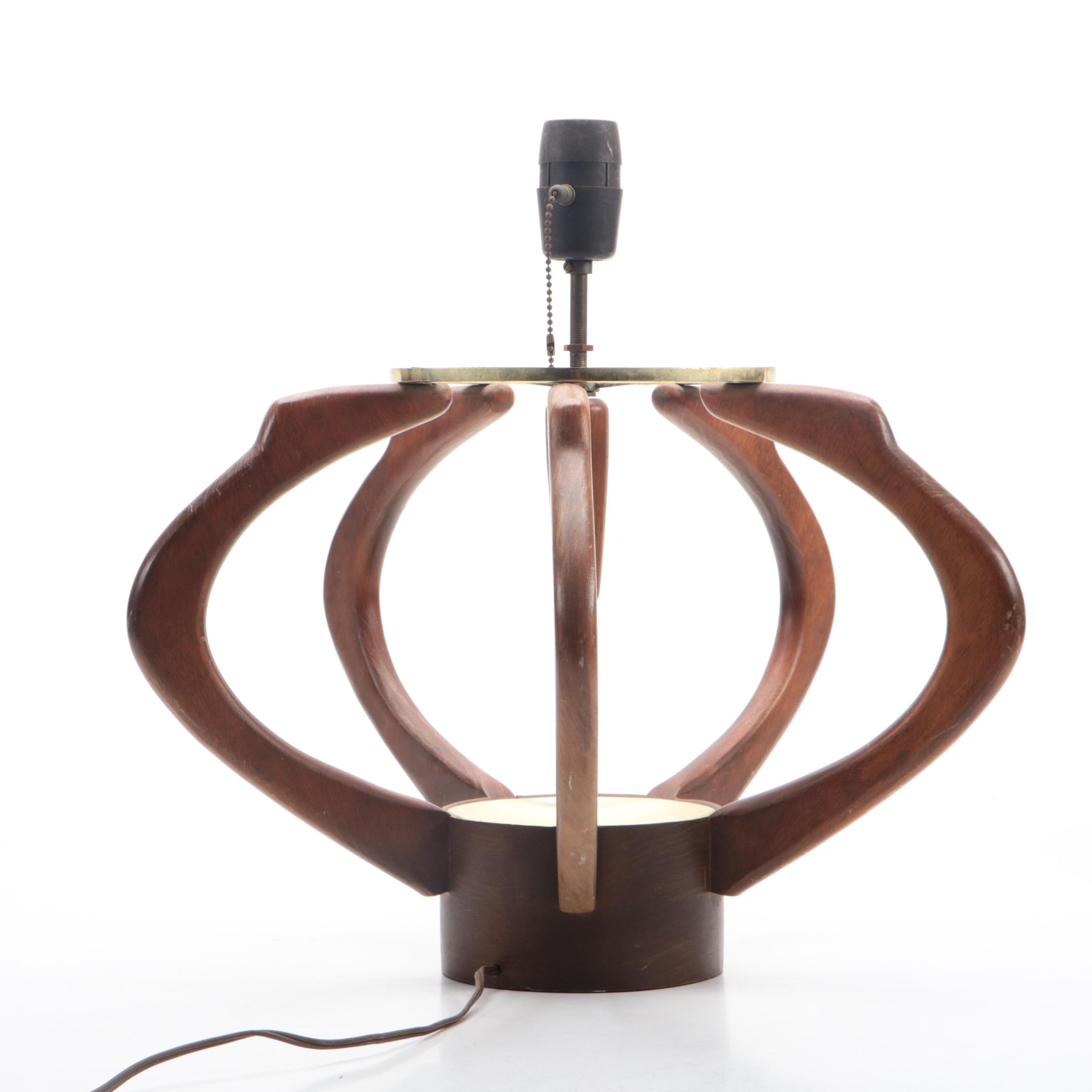 Arthur Jacobs for Modeline Mid Century Modern Walnut Cage Table Lamp