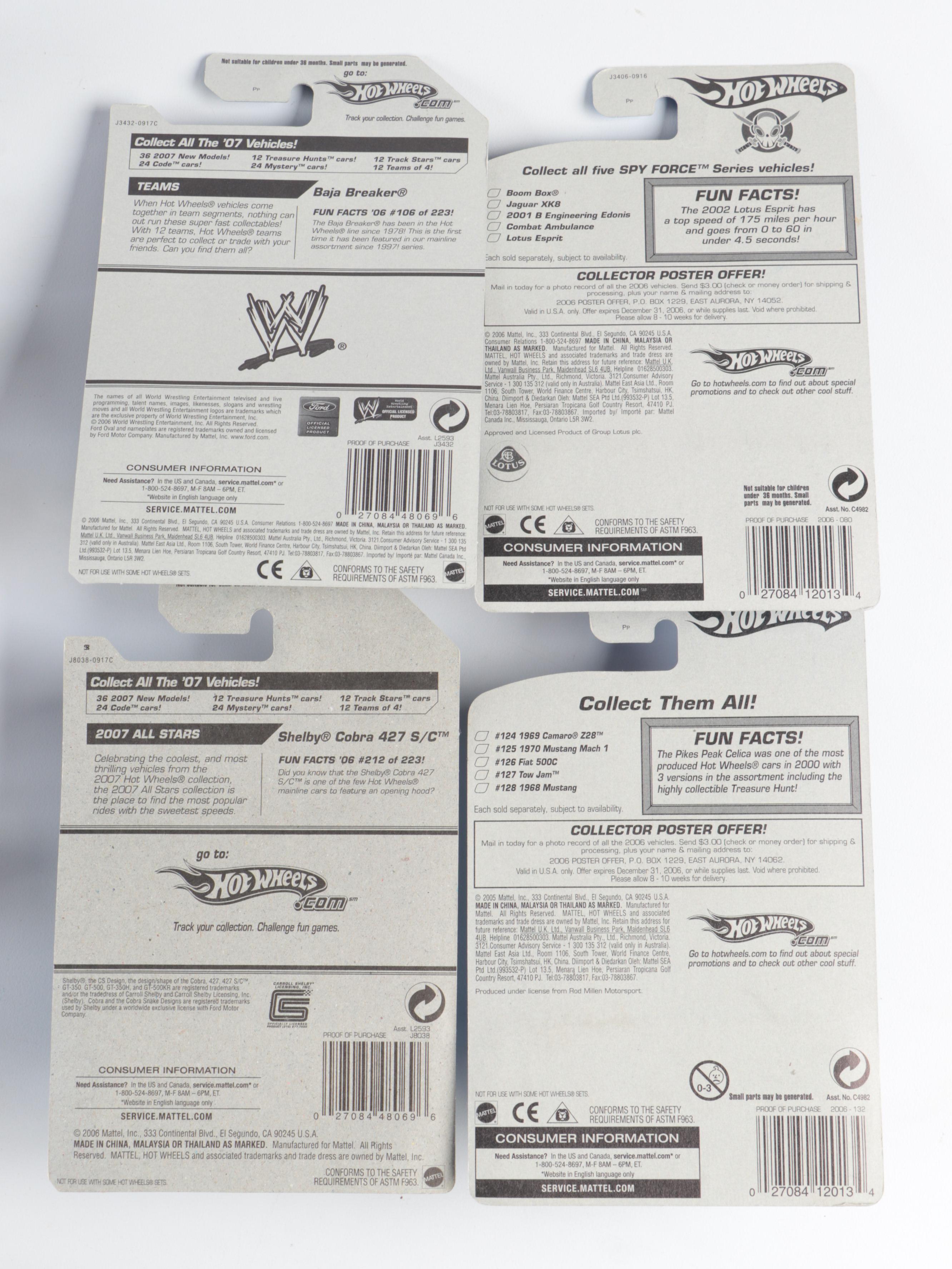 Hot Wheels Spy Force and WWE Series with Other Hot Wheels Diecast Cars