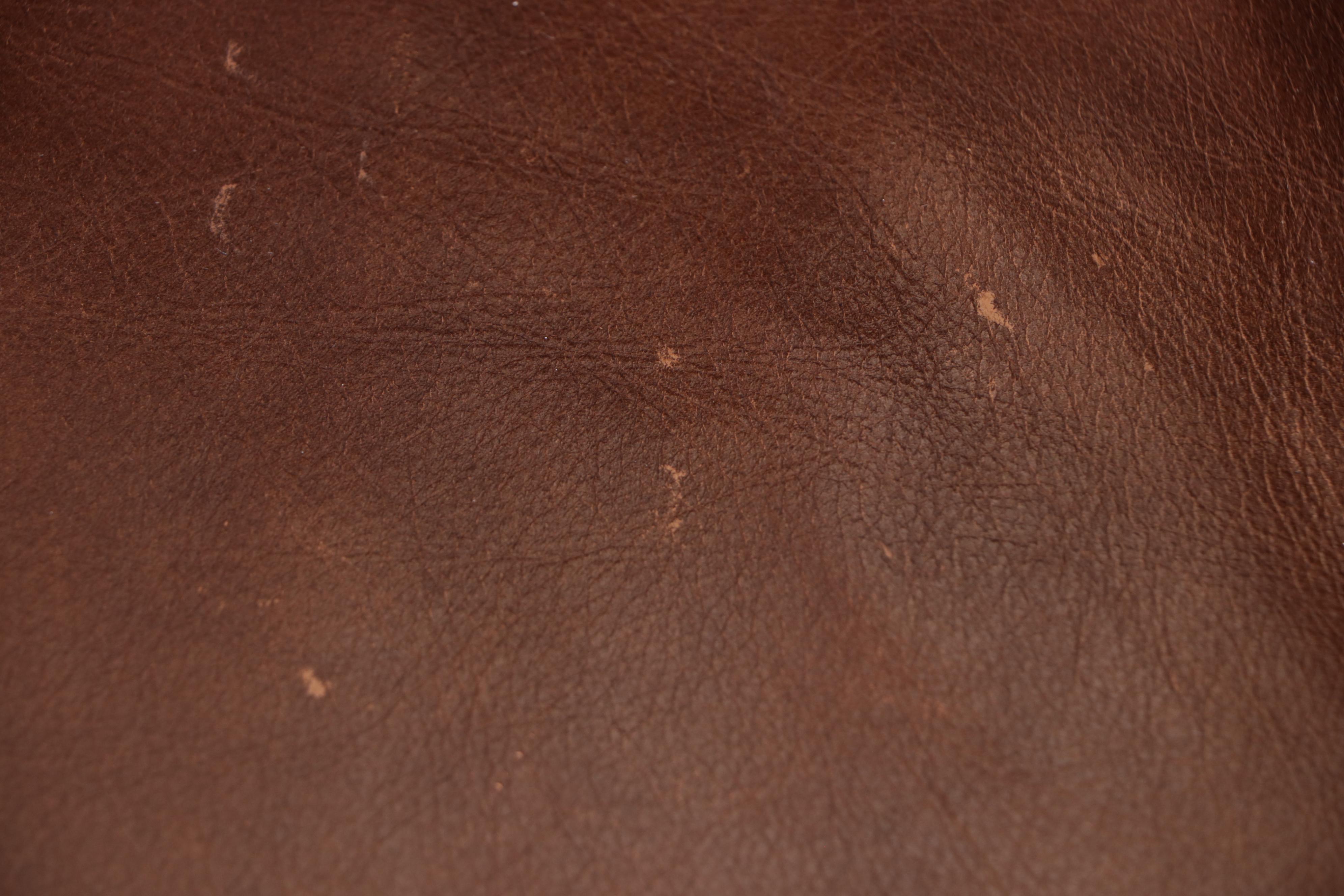 Hancock & Moore Brown Leather Roll-Arm Sofa with Nailheads