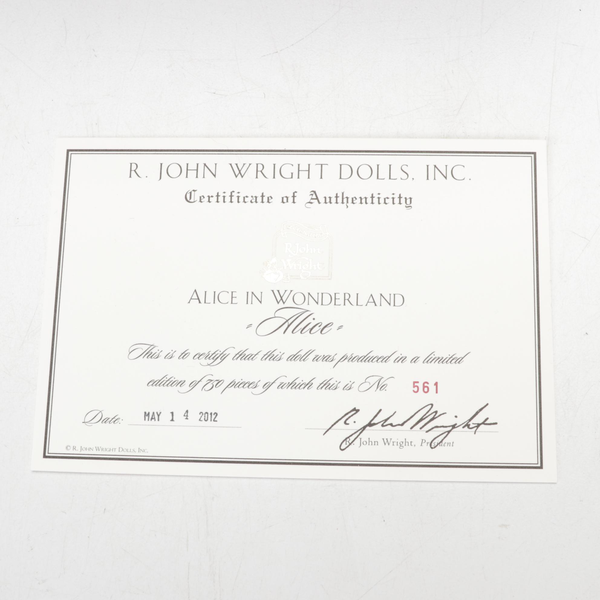 R. John Wright "Alice in Wonderland" Limited Edition Doll