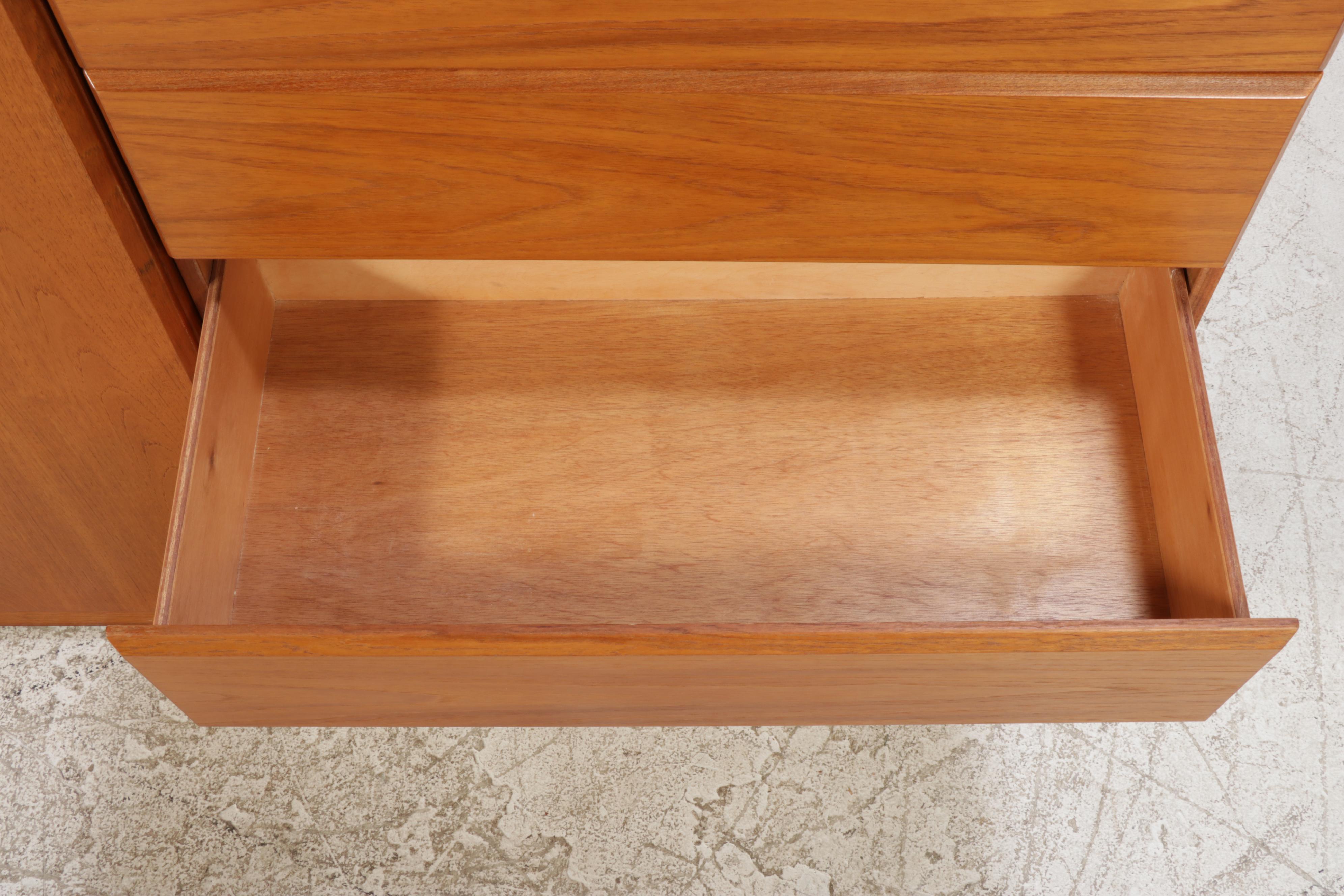 Scova by Dixie Danish Modern Style Teak Double Chest of Drawers